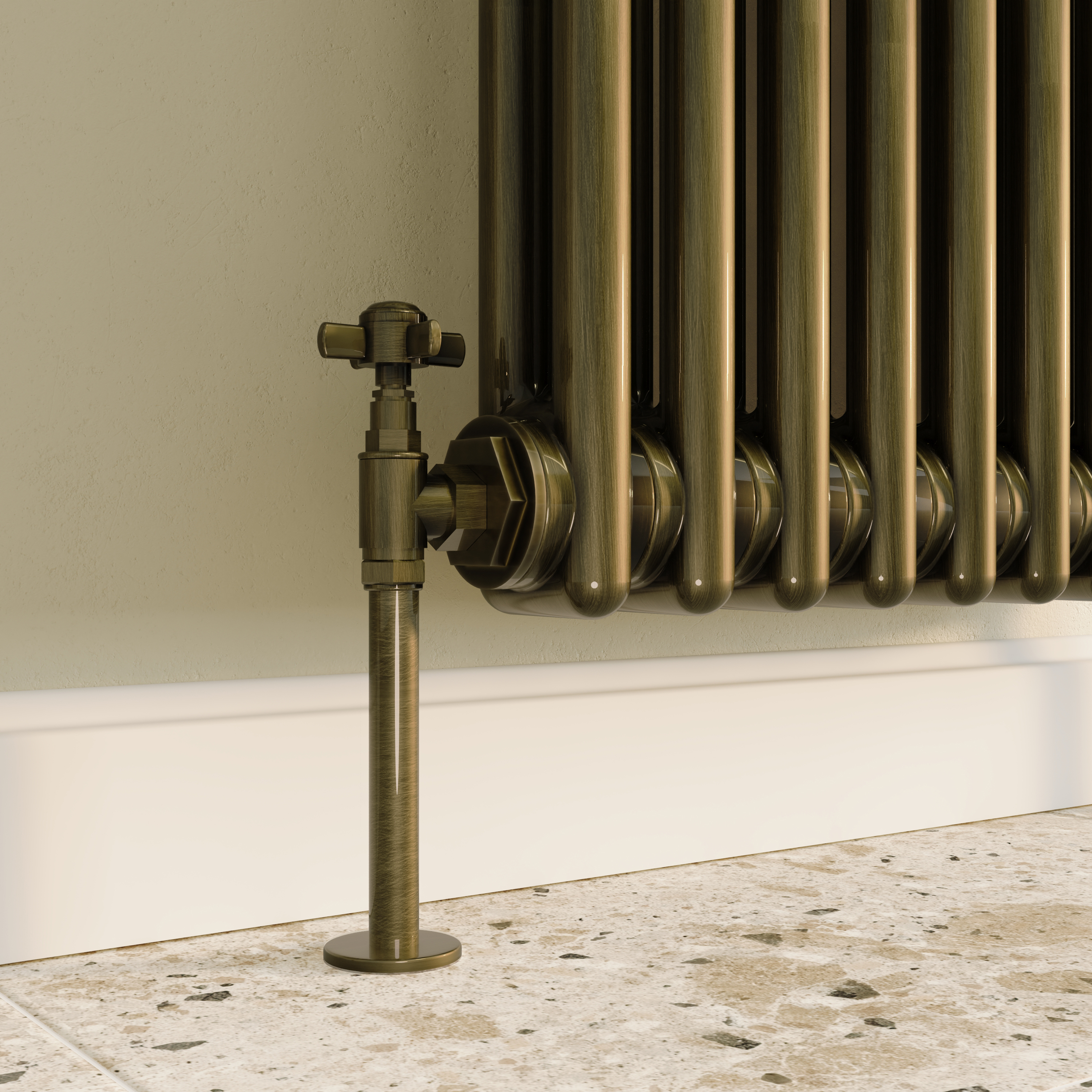 Toasty Ardleigh Antique Brass Vertical Column Radiator