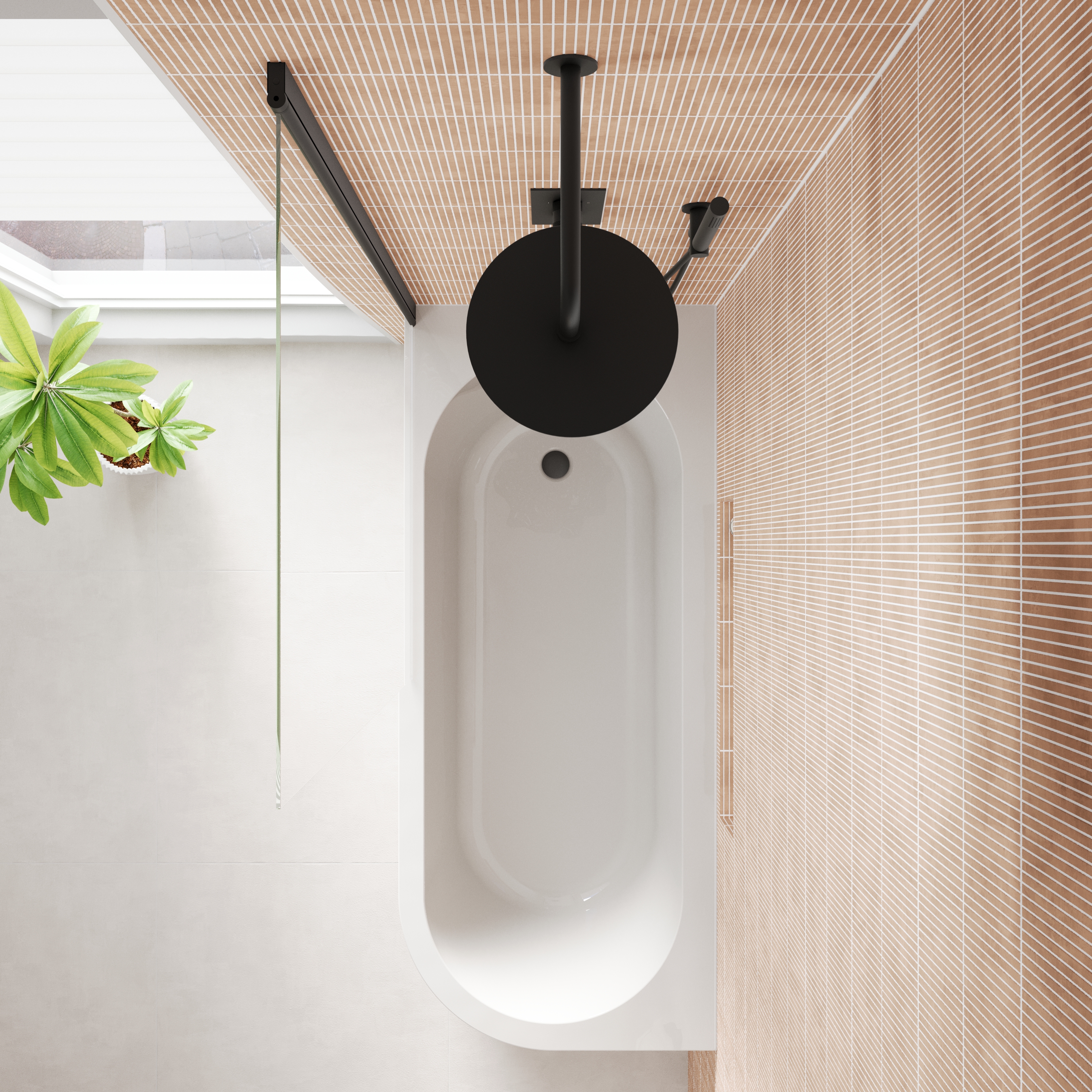 Armourcast Reinforced J Shaped Shower Bath with Panel & Shower Screen - 1700mm