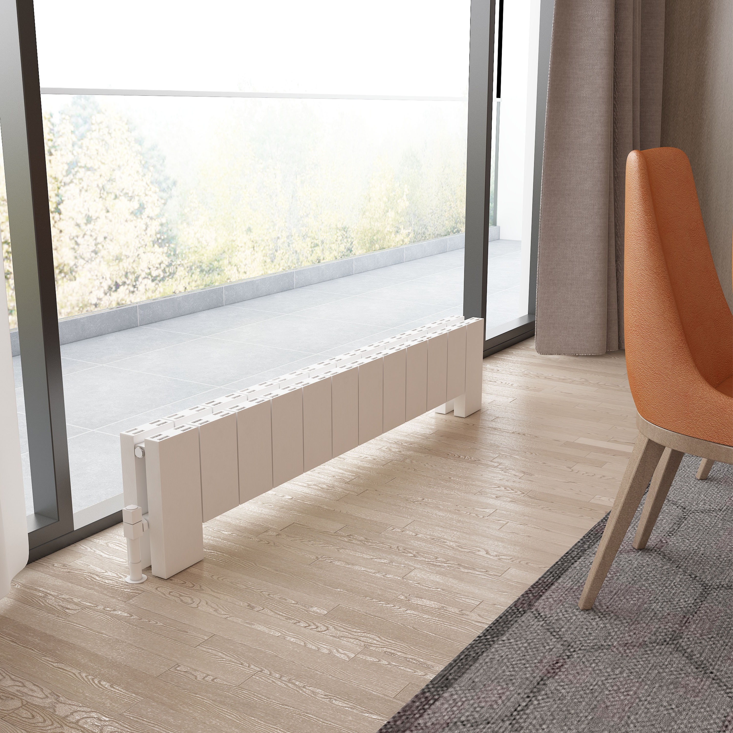 Carisa Elvino Floorstanding Panel Designer Aluminium Radiator