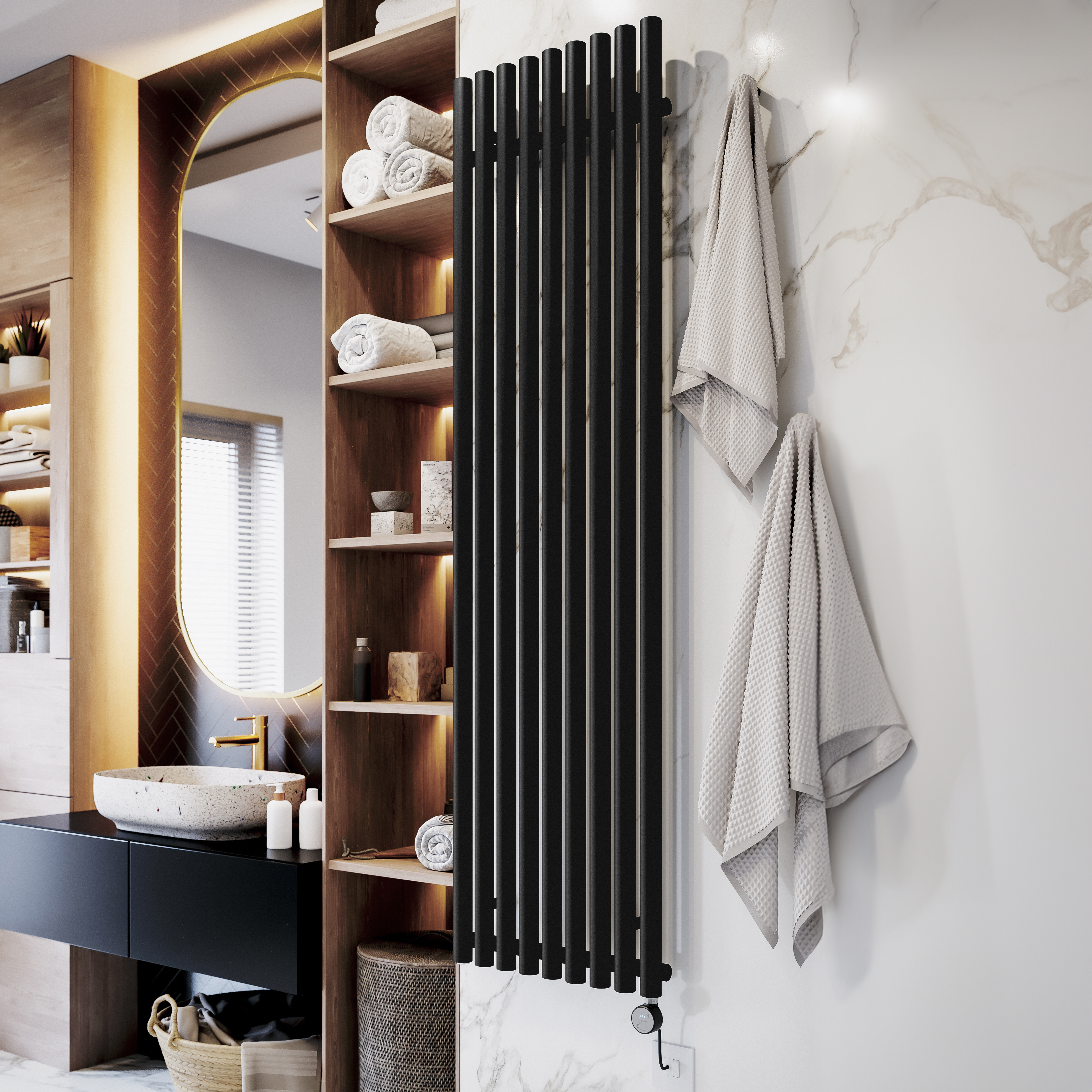 Terma Rolo Room E Single Panel Electric Radiator with MOA Blue Heating Element