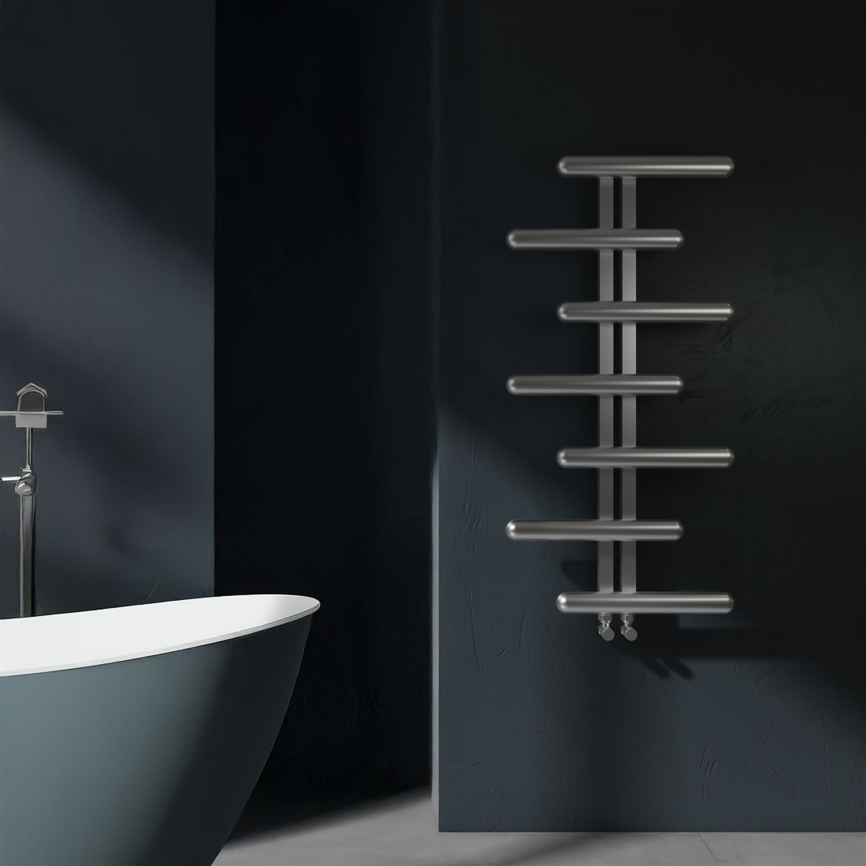 Carisa Vivi Offset Stainless Steel Designer Heated Towel Rail