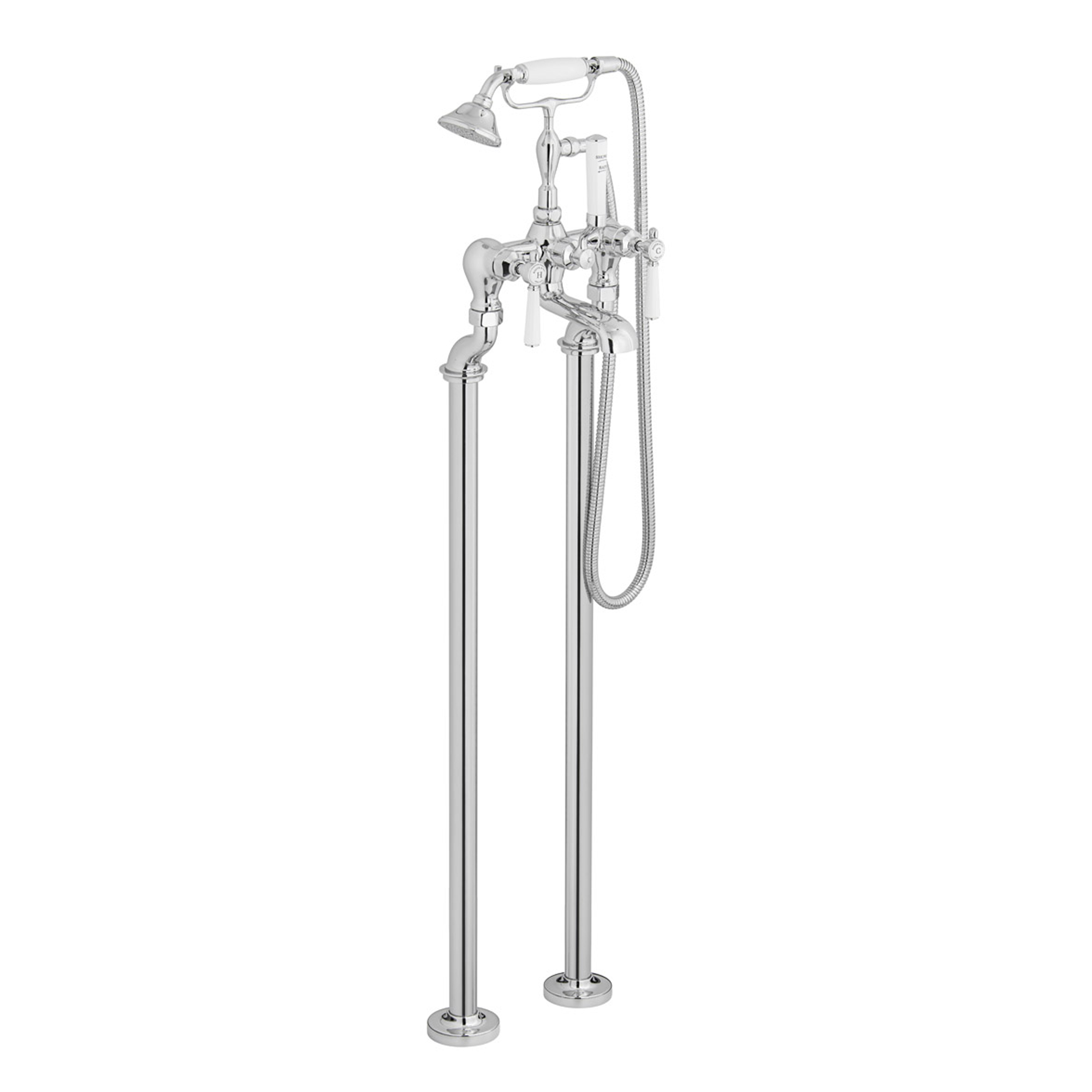 Booth & Co Axbridge Traditional Lever Floorstanding Bath Shower Mixer Tap
