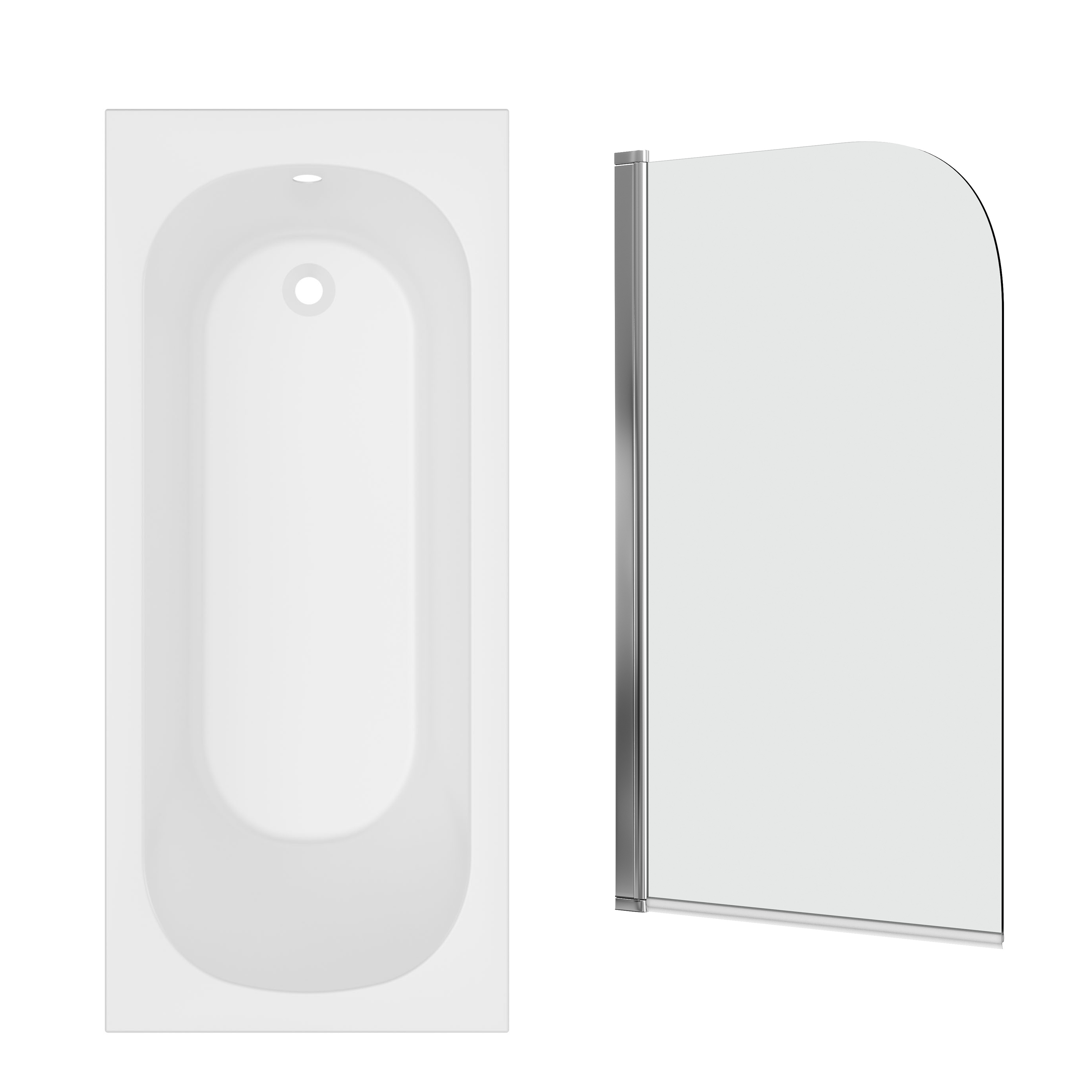 Armourcast Reinforced Single Ended Shower Bath & Shower Screen