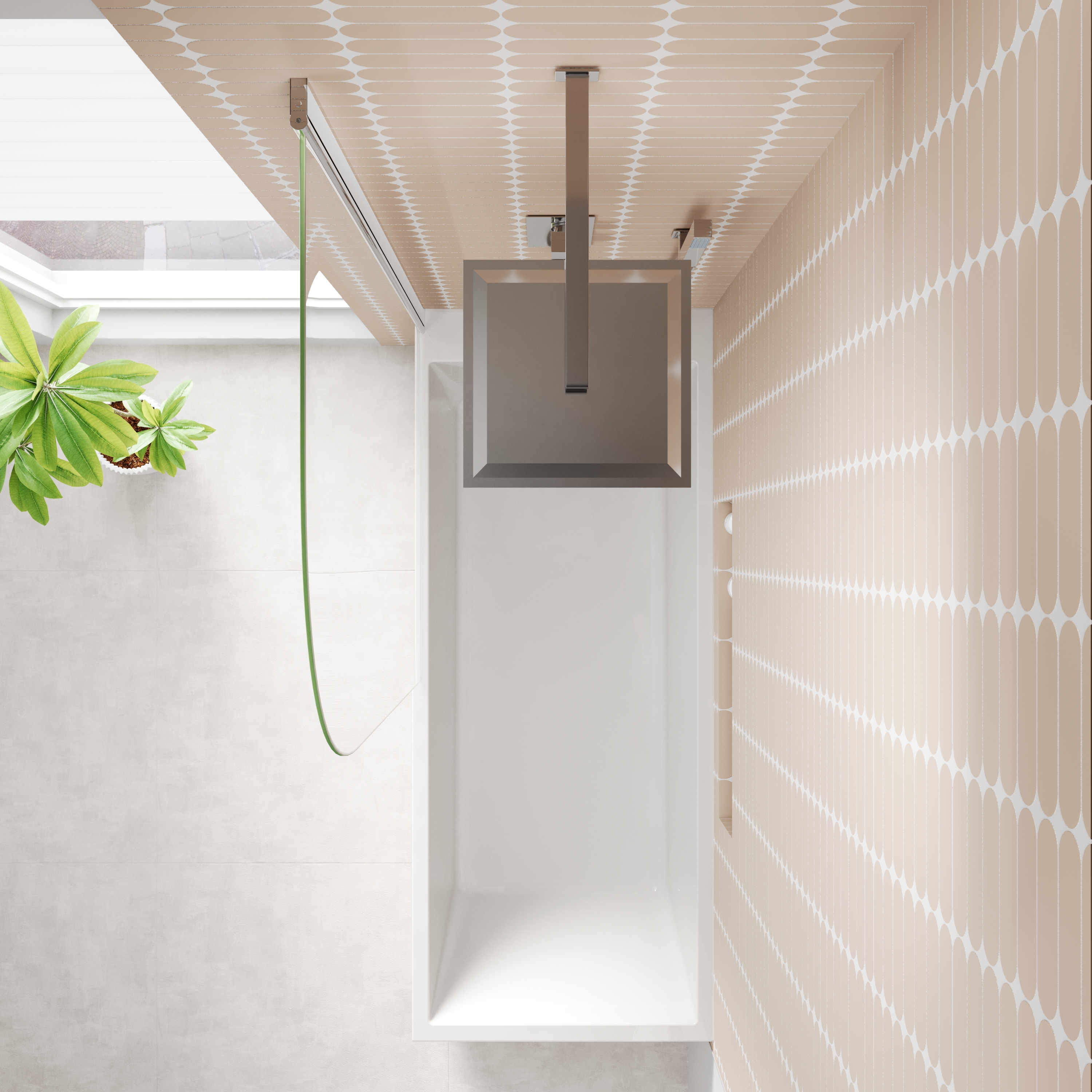 Armourcast Reinforced Slim Edge Square Single Ended Bath with Shower Screen - 1700mm