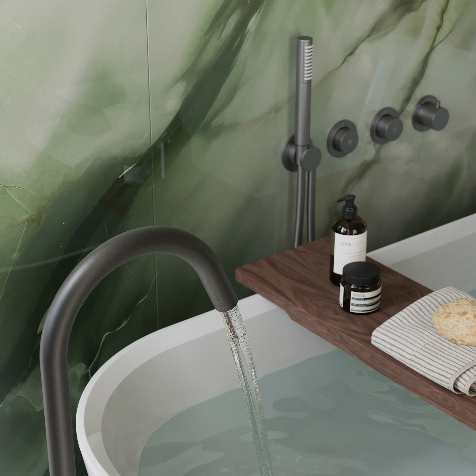 Crosswater Moss Stone Acrylic Bathroom Wall Panel