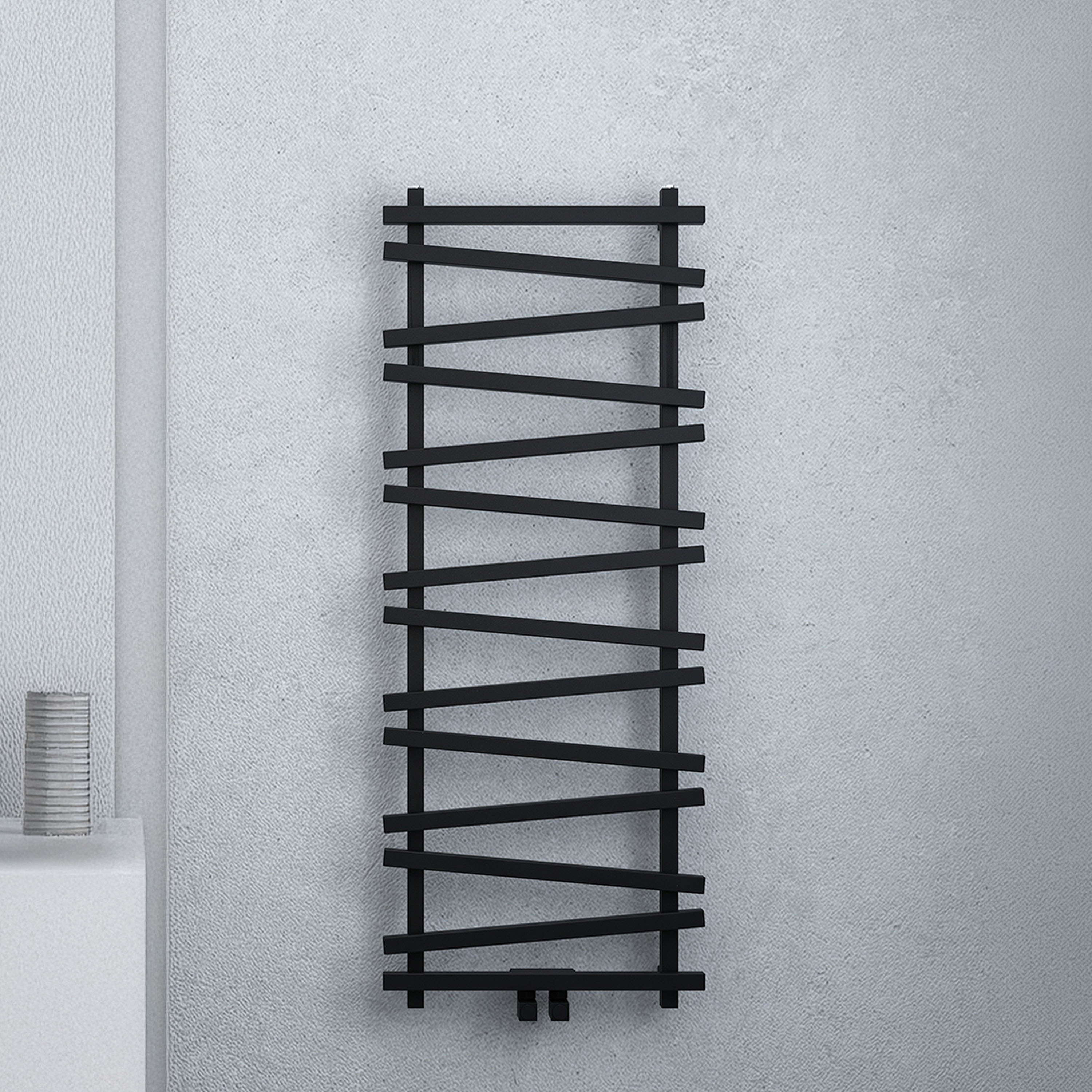 Carisa Vivek Angled Designer Aluminium Heated Towel Rail