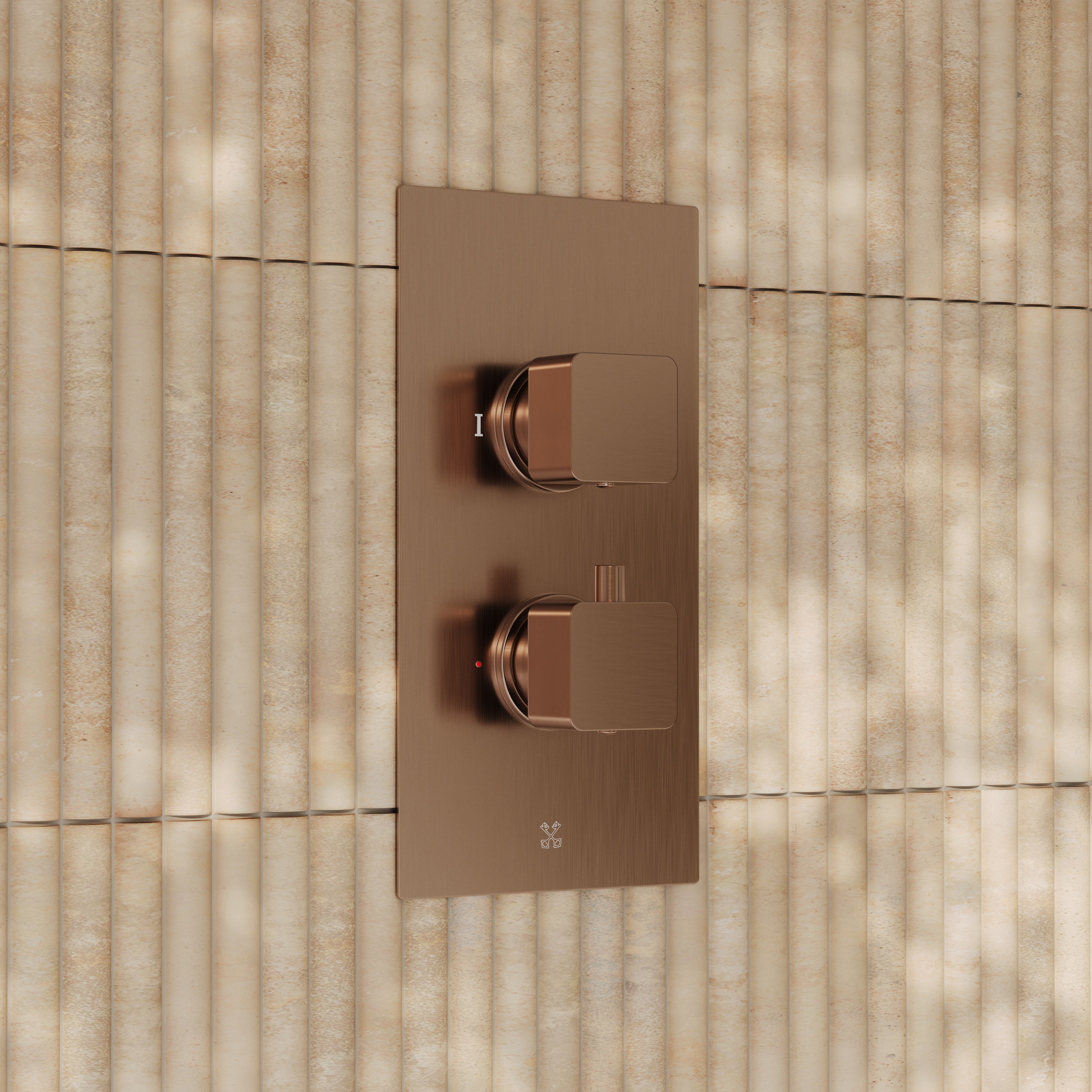 Core Portrait Shower Package with 2 Outlet Valve, Fixed Wall Mounted Square Shower Head & Shower Wall Kit