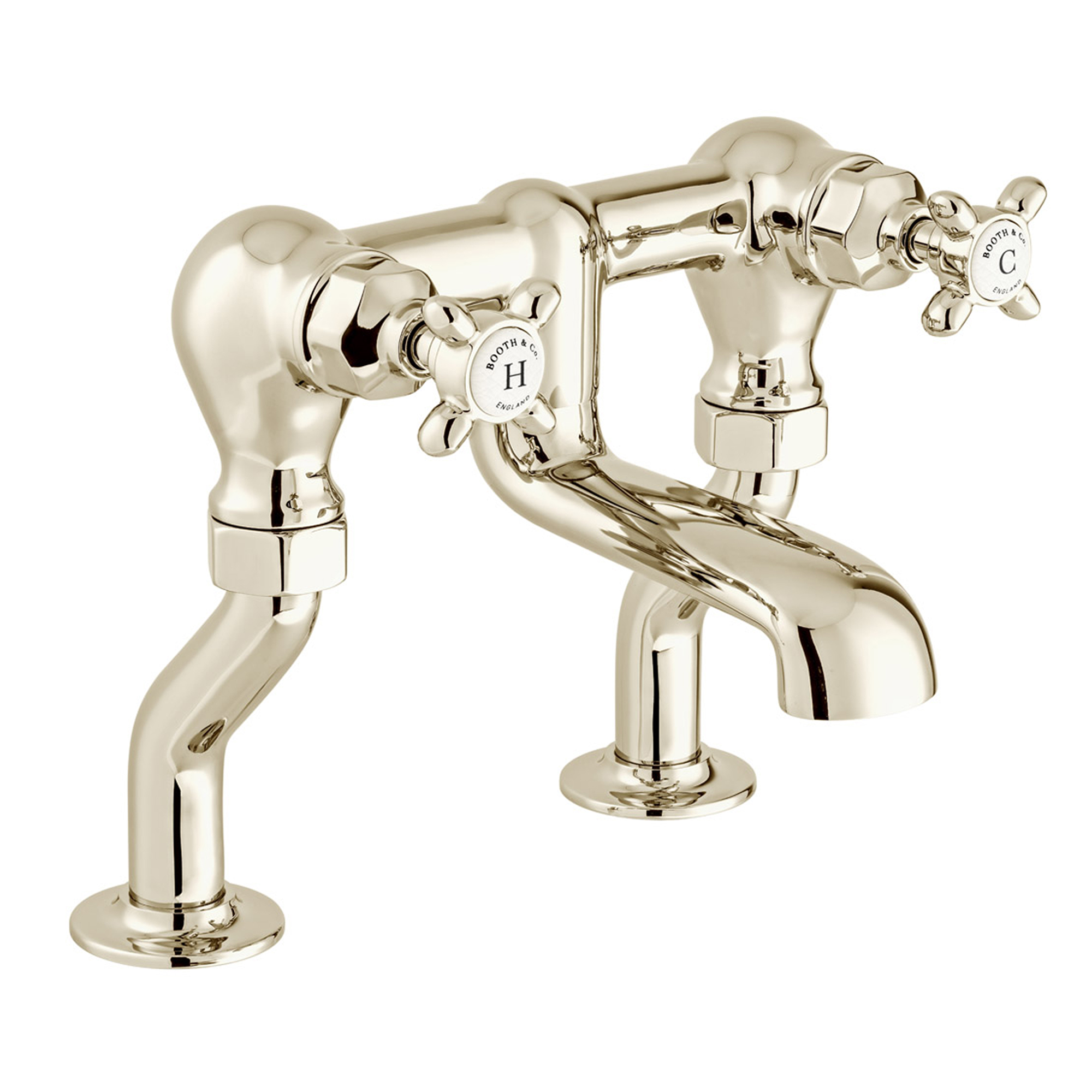 Booth & Co Axbridge Traditional Crosshead Deck Mounted Bath Filler Tap