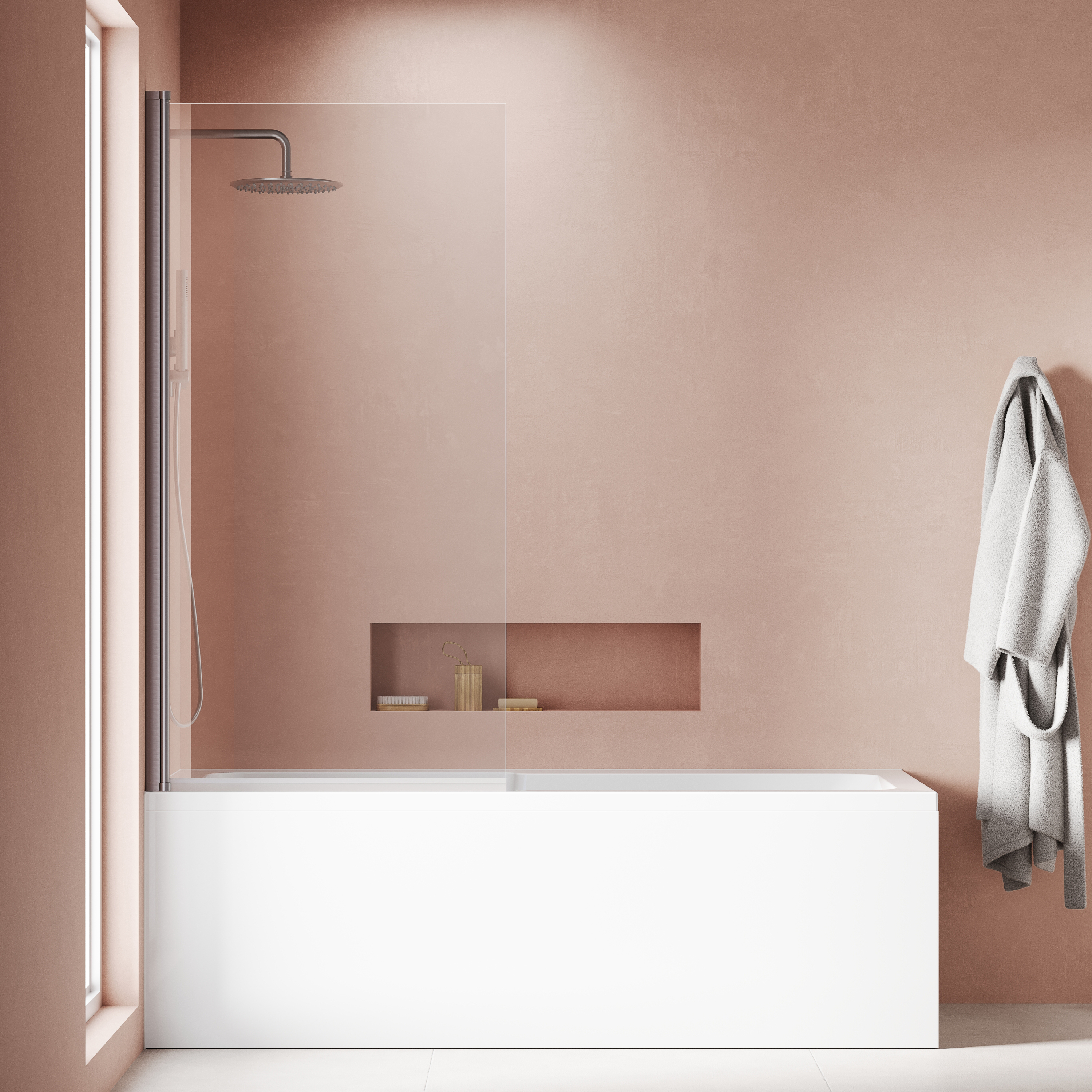 Harbour i8 Easy Clean 8mm Single Panel Bath Screen - 1500 x 800mm