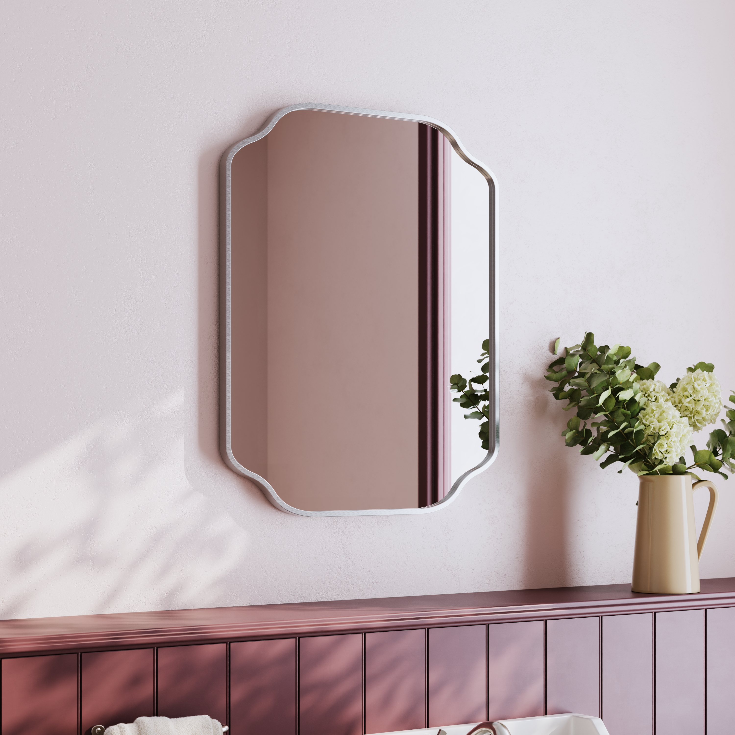 Butler & Rose Primrose Curved Rectangle Framed Mirror - 600 x 750mm
