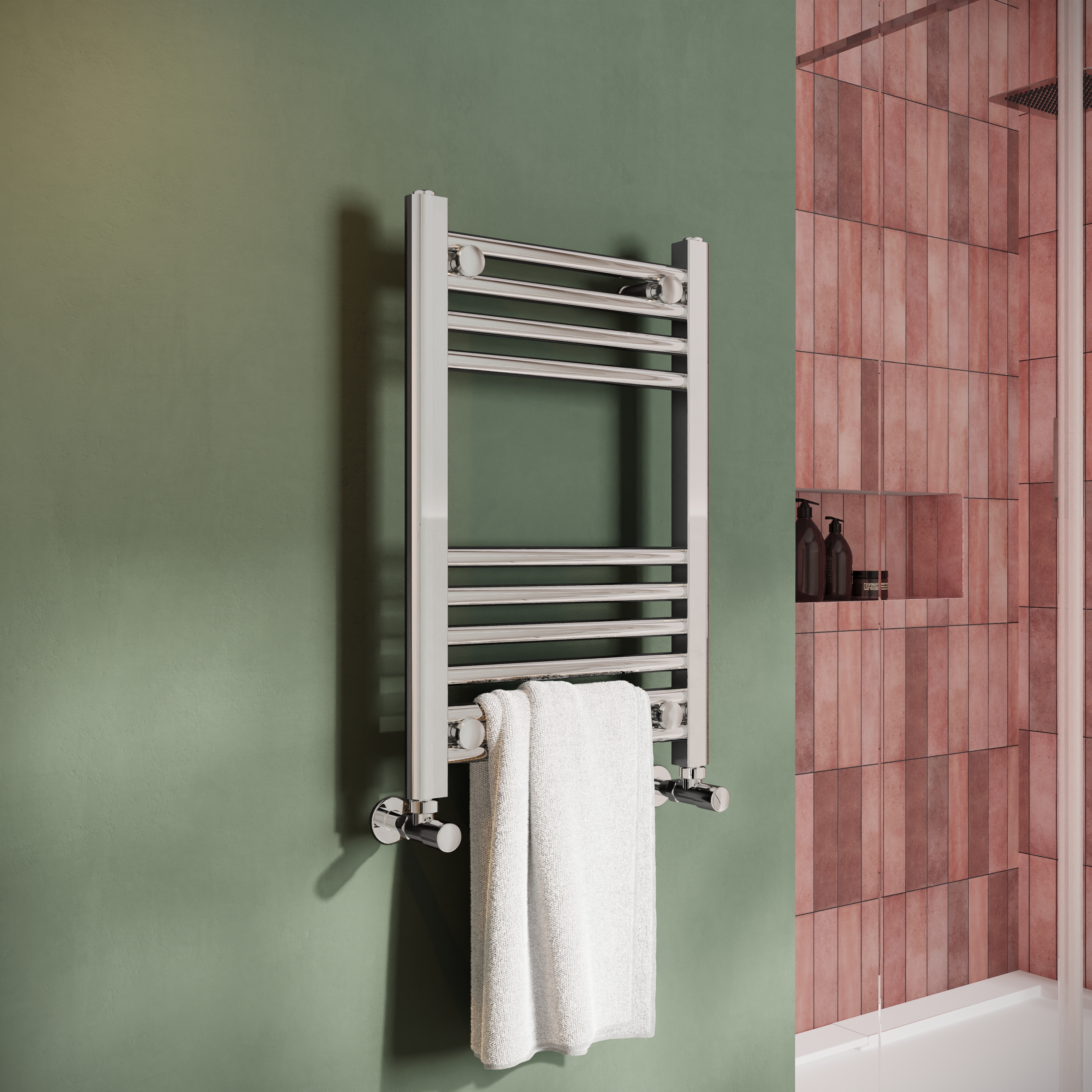 Toasty Glow Chrome 22mm Heated Ladder Towel Rail