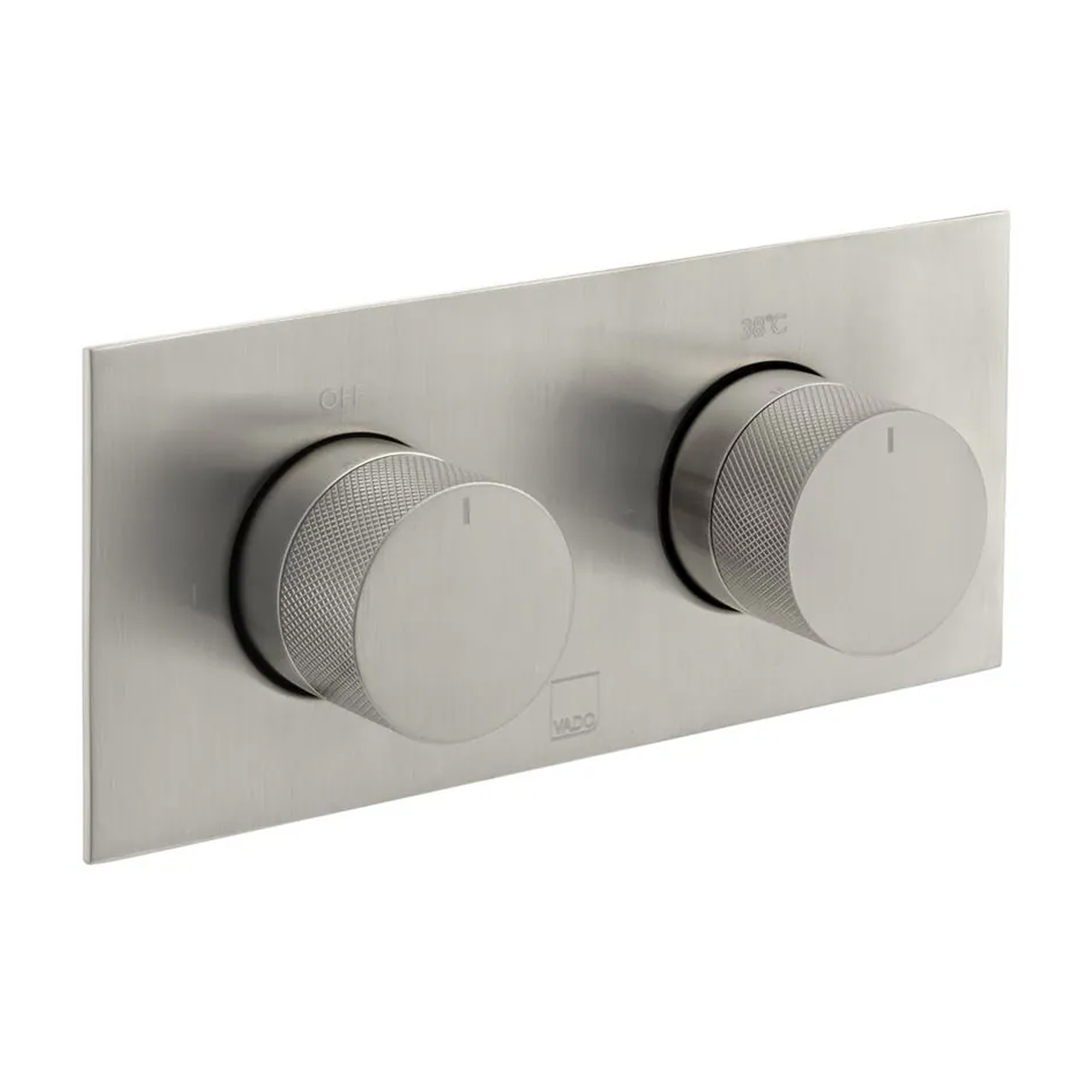 Vado Individual Tablet Knurled 2 Outlet 2 Handle Thermostatic Concealed Shower Valve