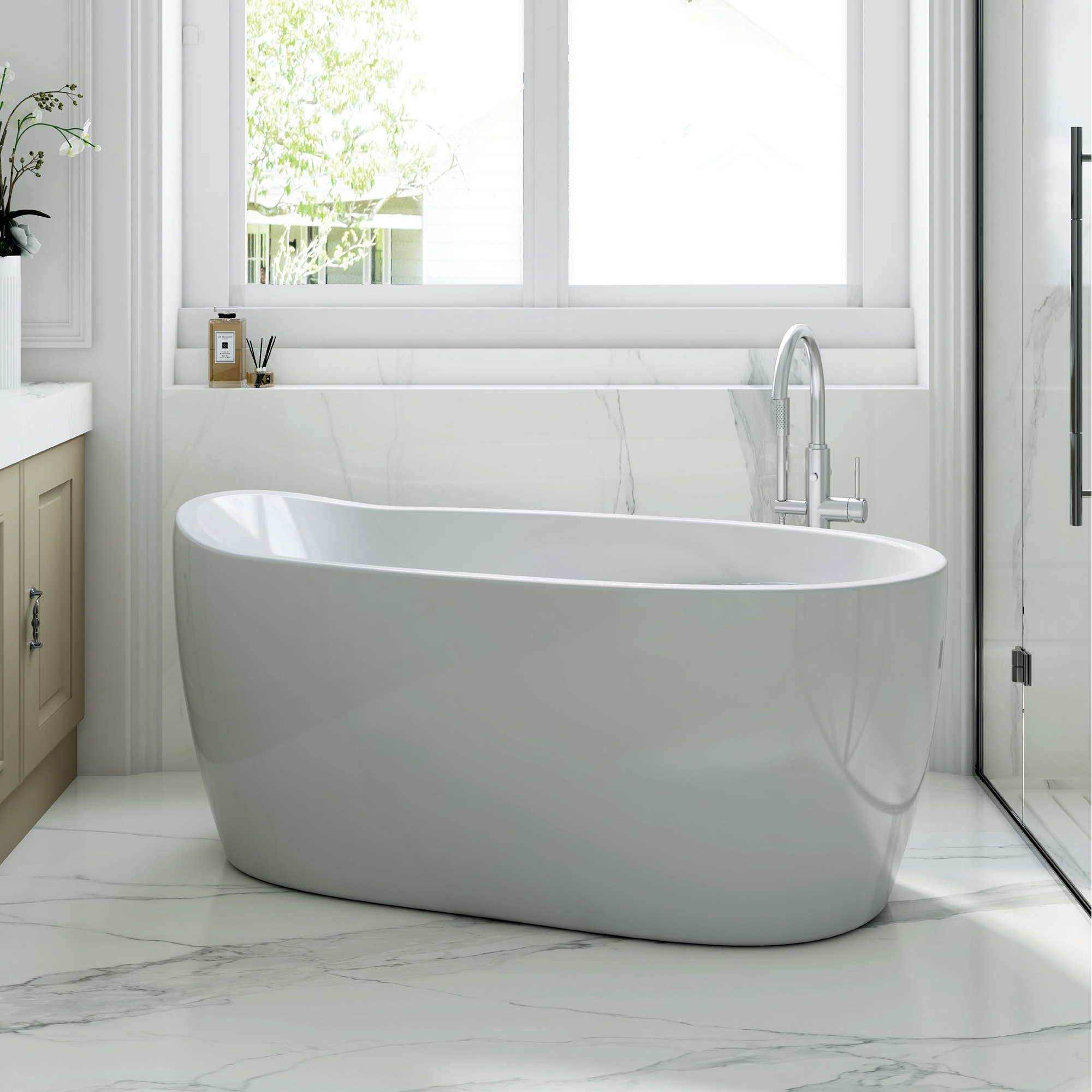 Vincent Alexander Littleton White Freestanding Bath - 1400 x 750mm