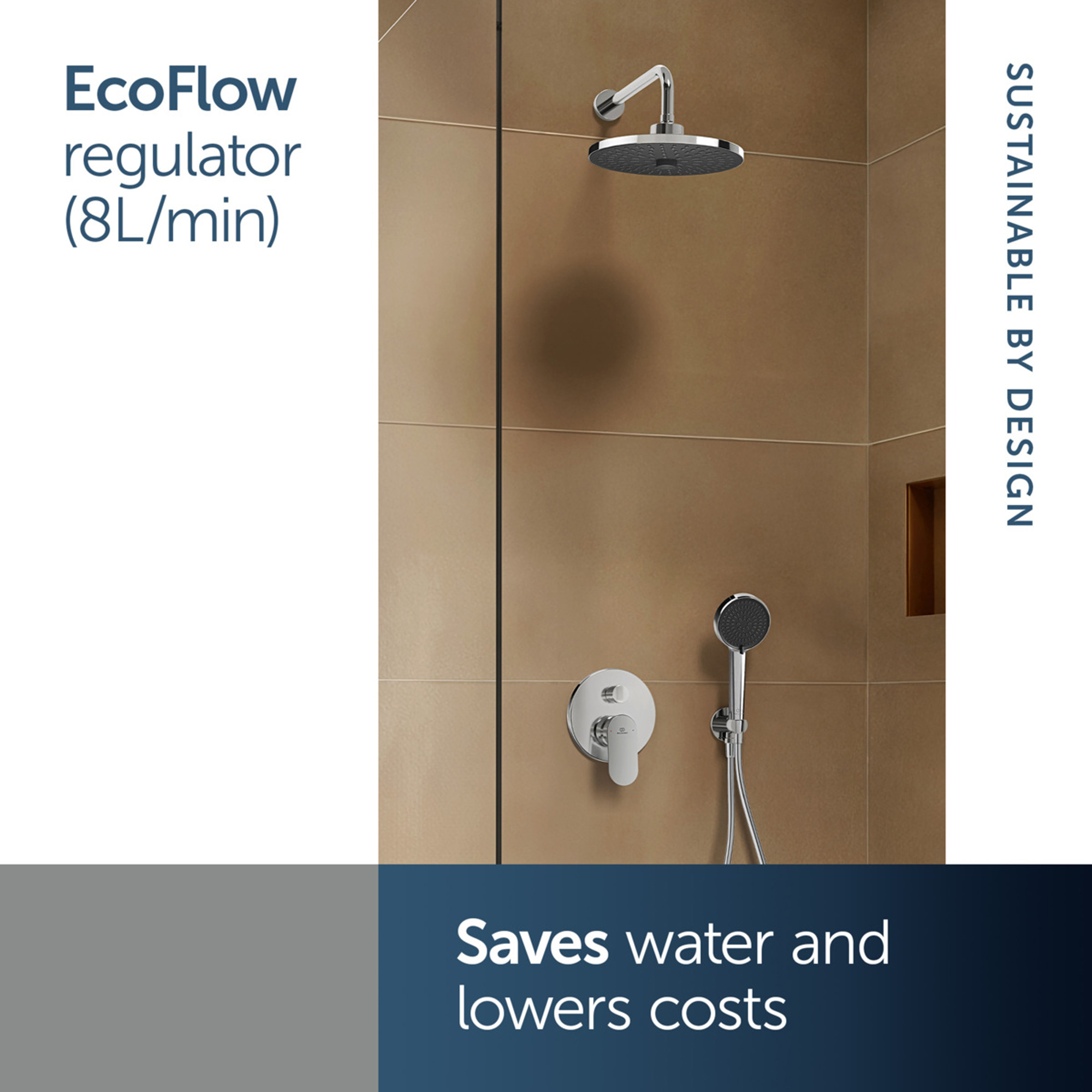 Ideal Standard Idealrain Alu+ Round Fixed Multi-Function Shower Head