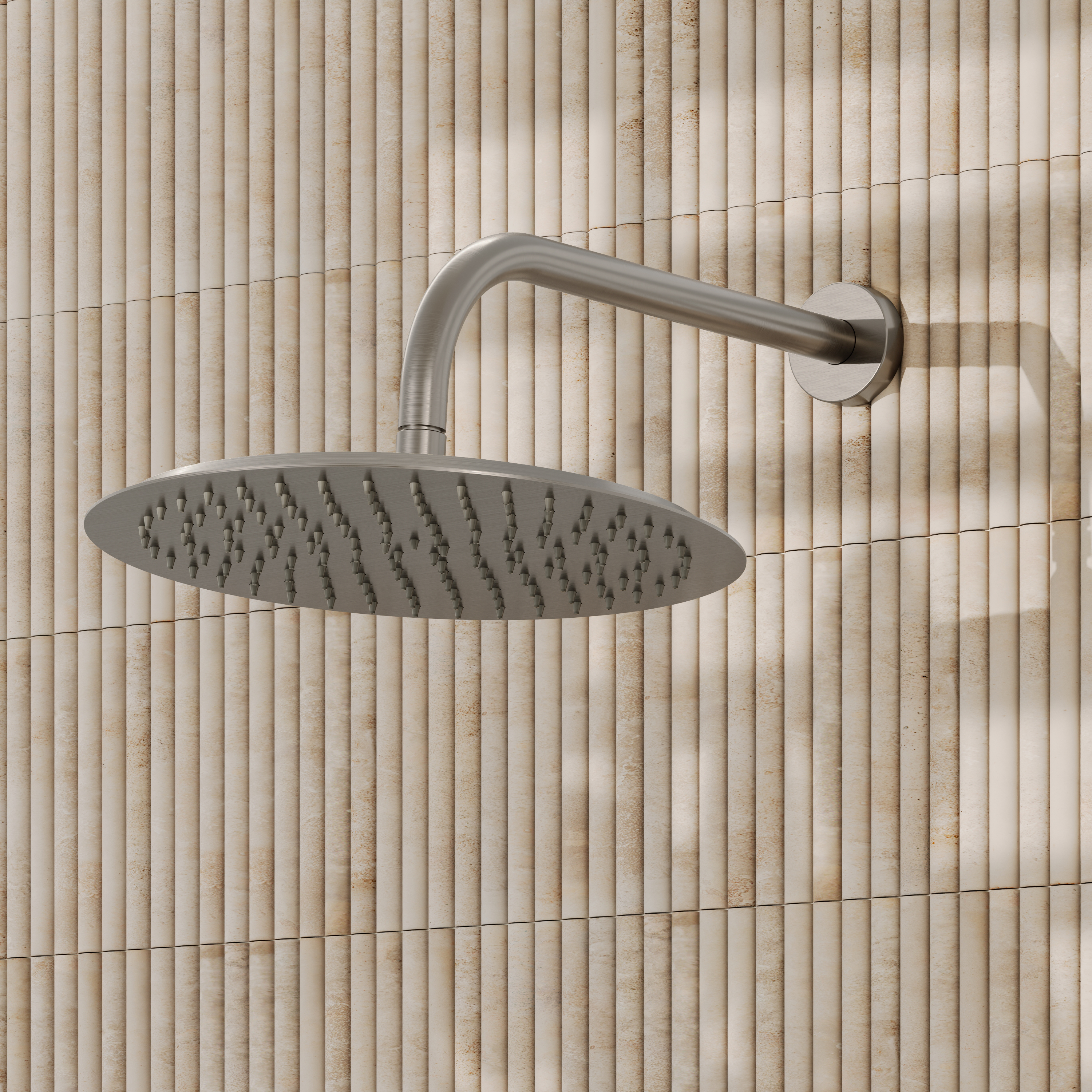 Core 300mm Slimline Round Shower Head with Wall Mounted Shower Arm