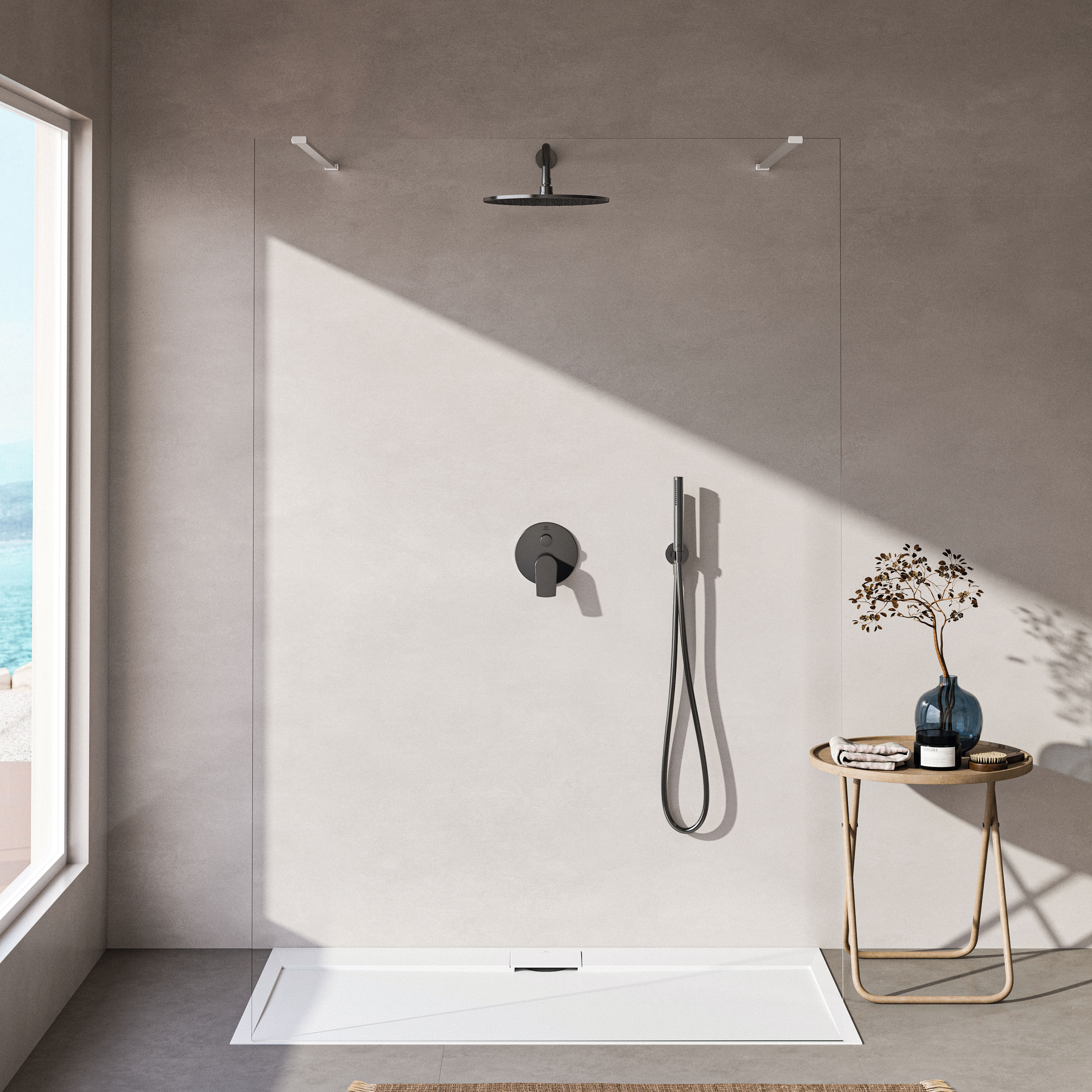 Ideal Standard Ultra Flat S i.life Pure White Rectangular Anti-Slip Stone Resin Shower Tray - 5 Sizes