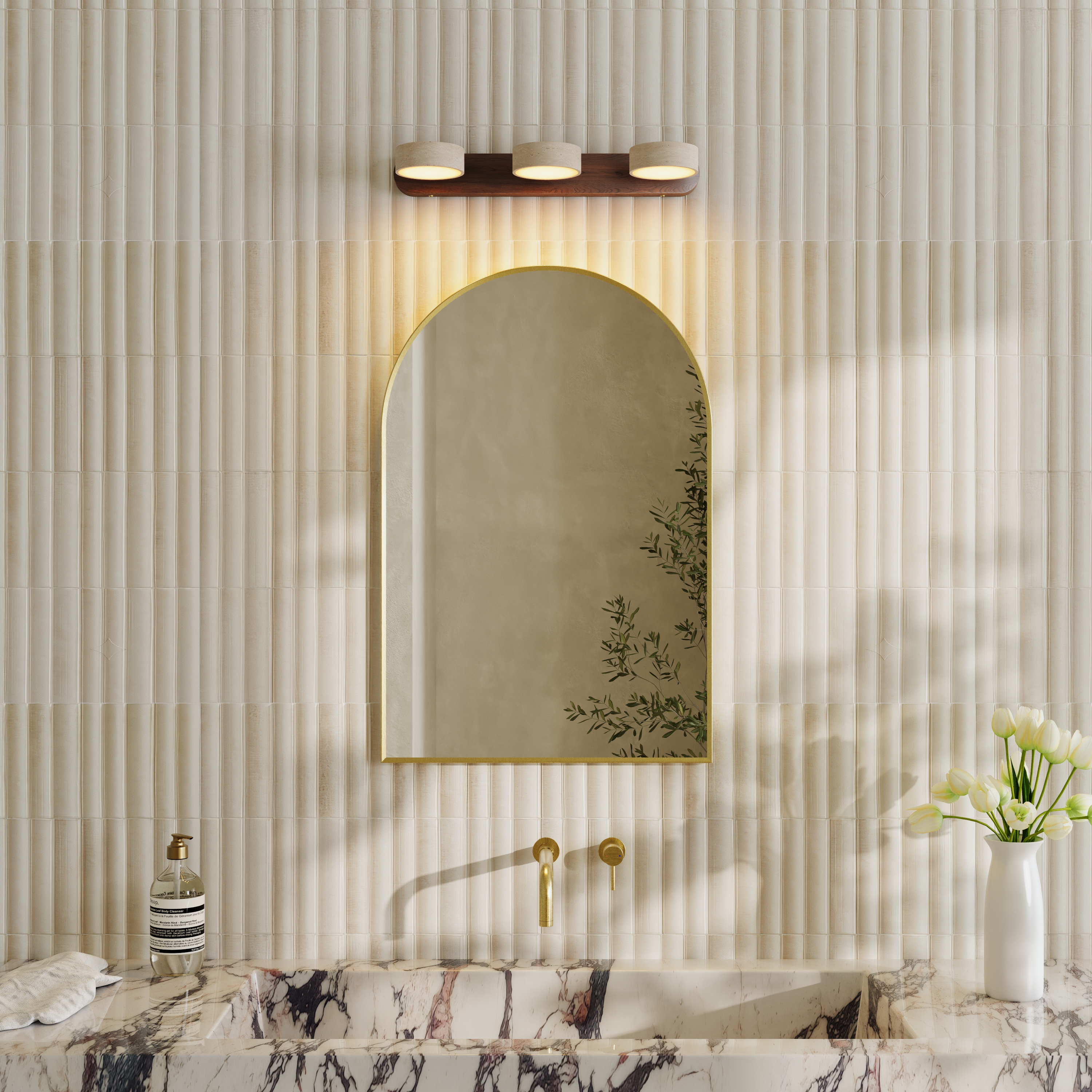 Drench Trio Stone Wall Light
