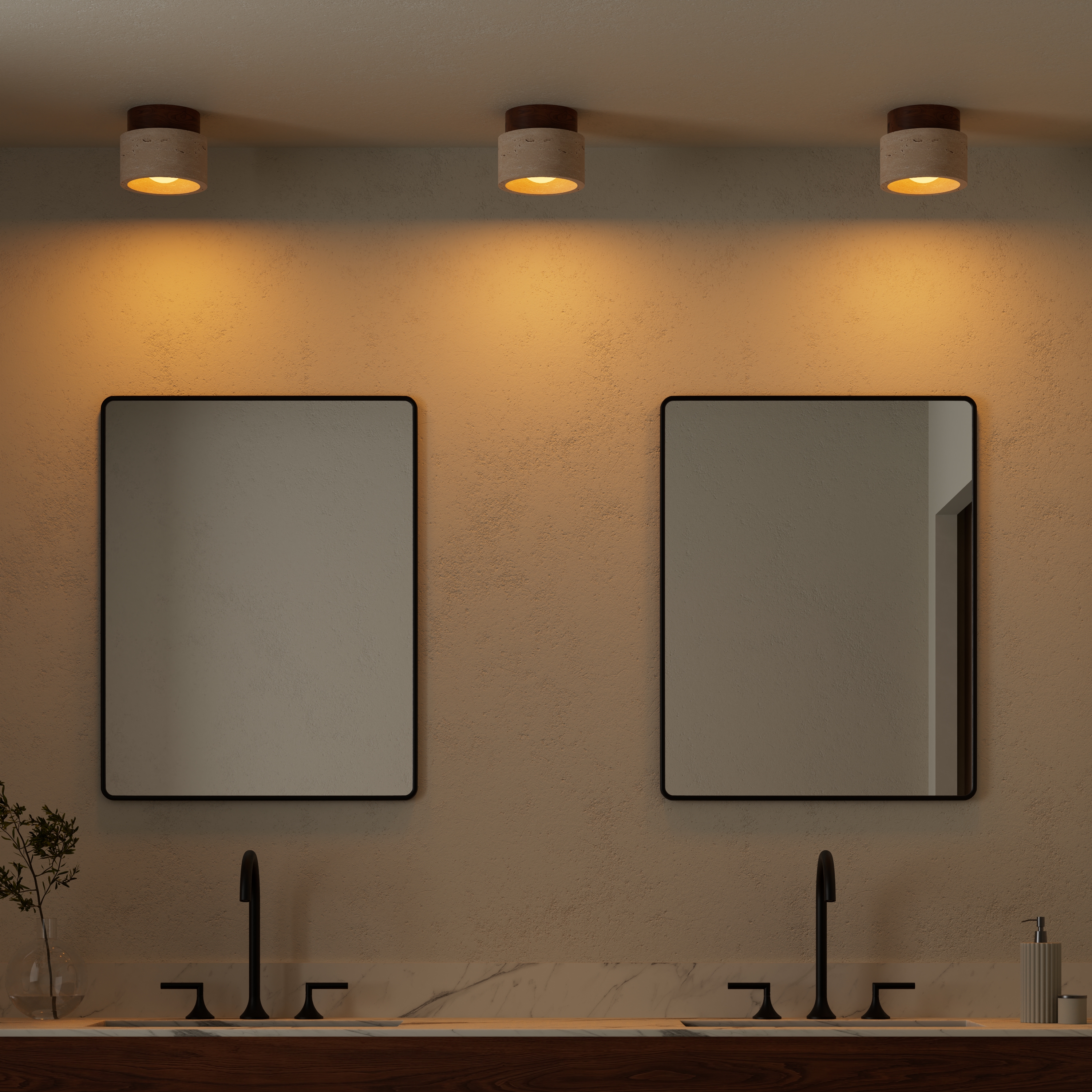 Drench Small Round Stone Ceiling Light