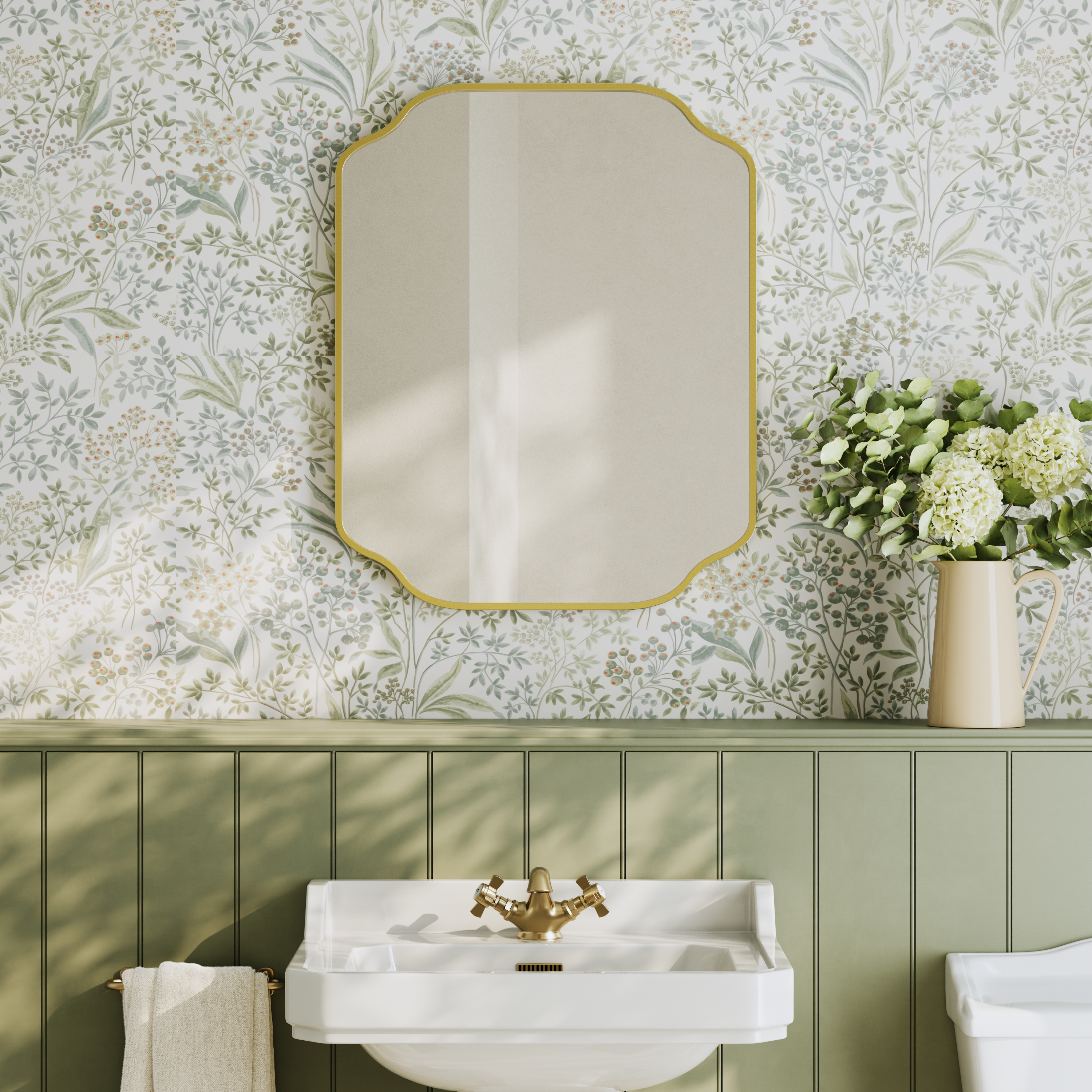 Butler & Rose Primrose Curved Rectangle Framed Mirror - 600 x 750mm