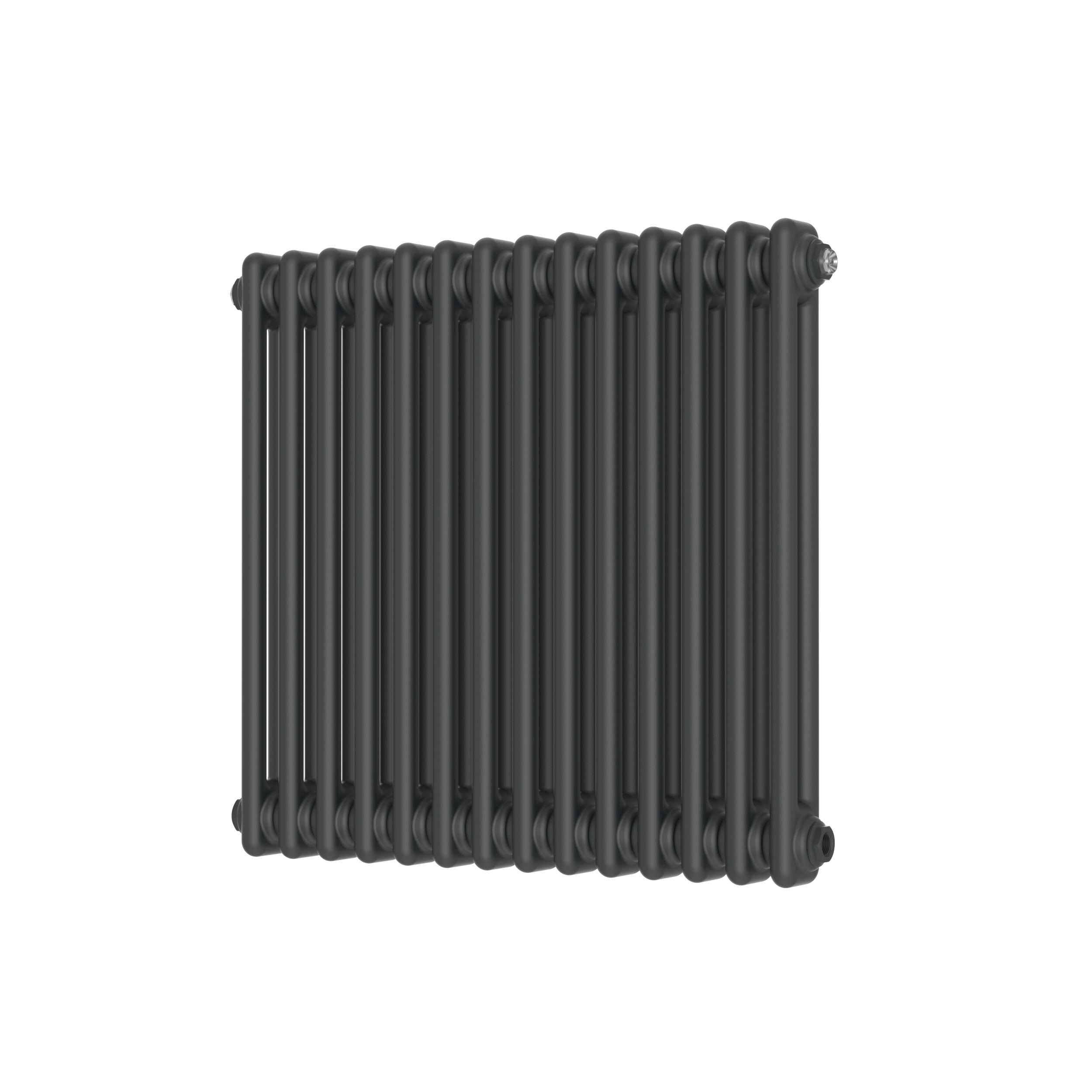 Butler & Rose Designer 2 Column Horizontal Radiator - Matt Anthracite - 600mm Tall