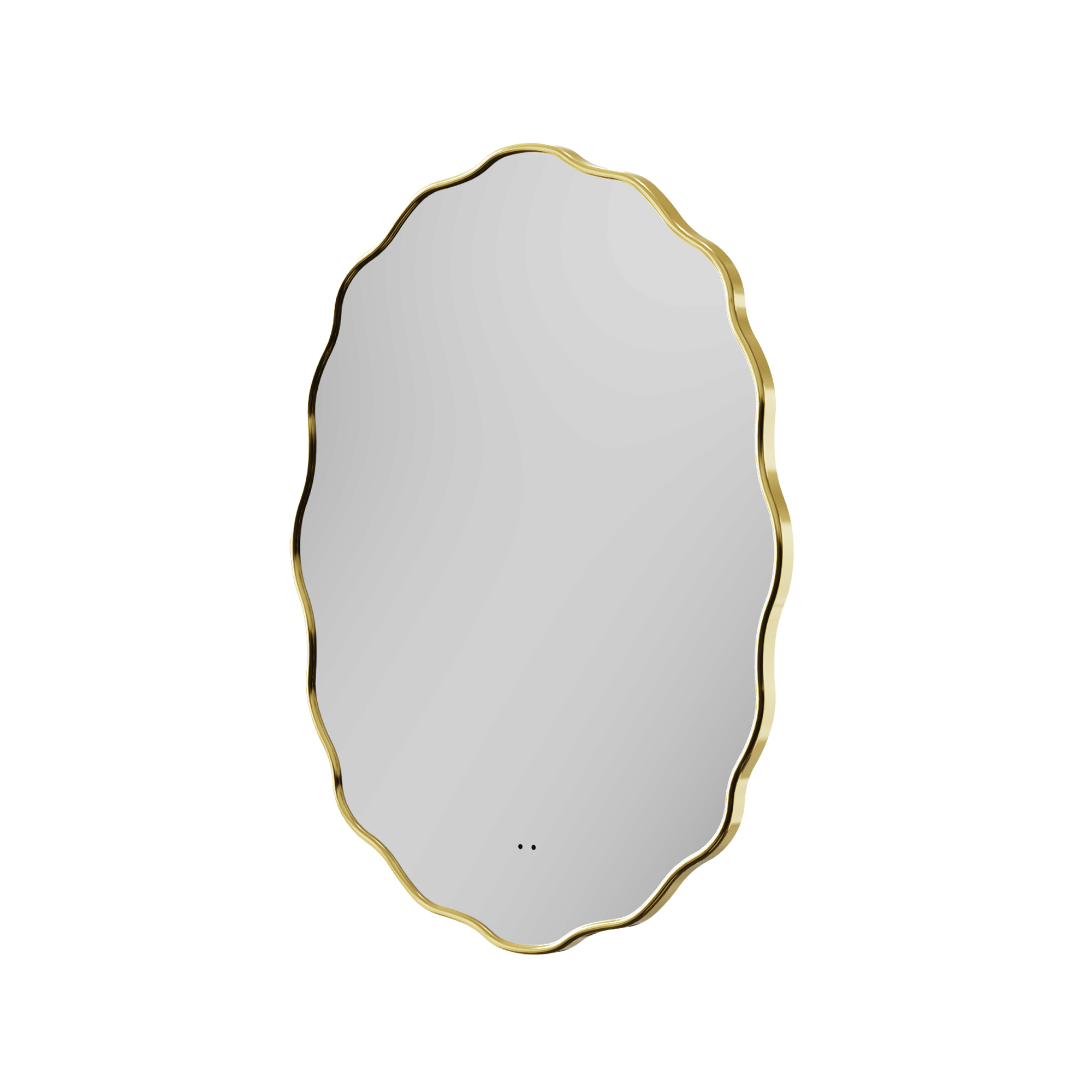 Daisy LED Illuminated Wavy Edge Framed Mirror with Demister Pad & Colour Change Lights - 550 x 750mm