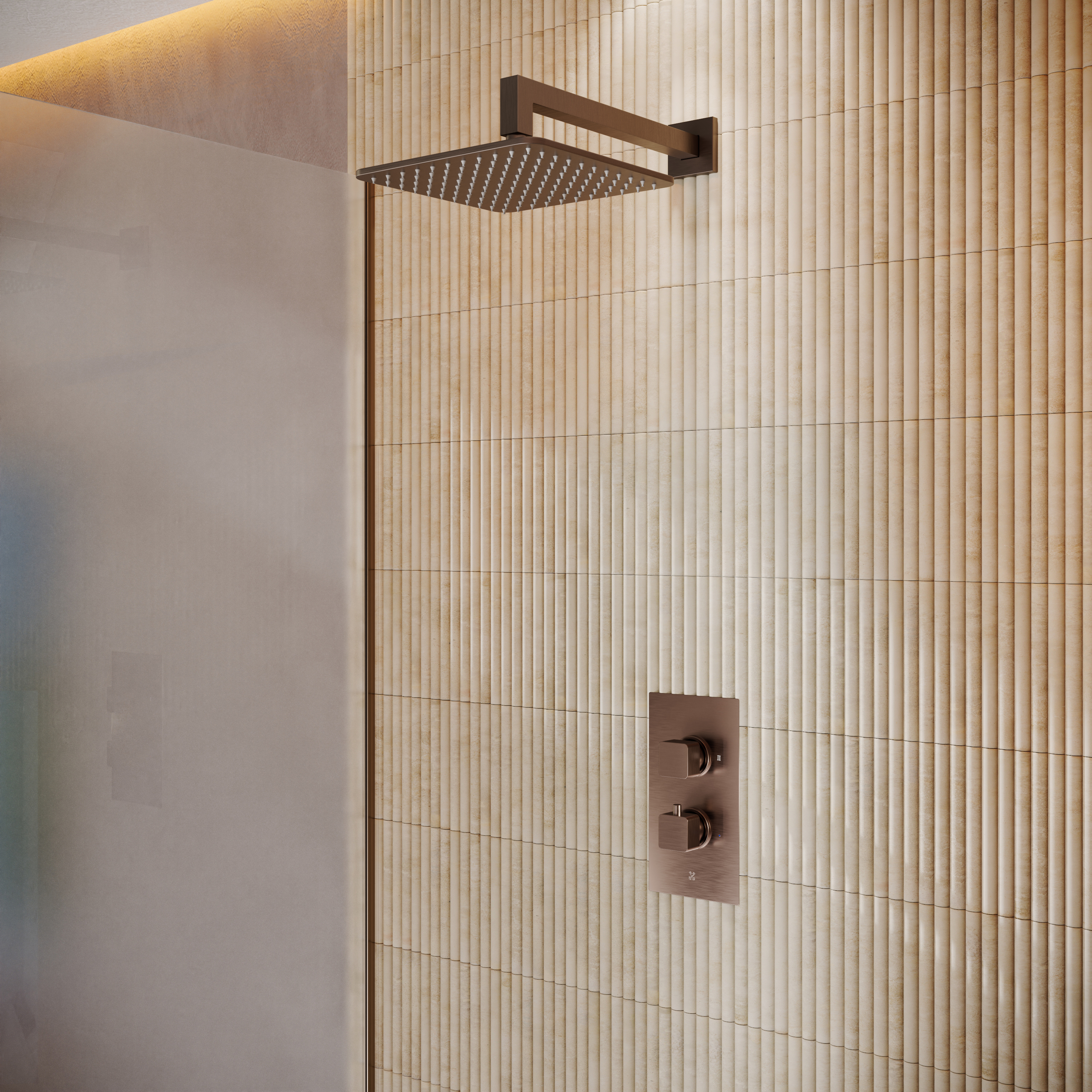 Core Portrait 1 Outlet Concealed Valve & Fixed Wall Mounted Square Shower Head