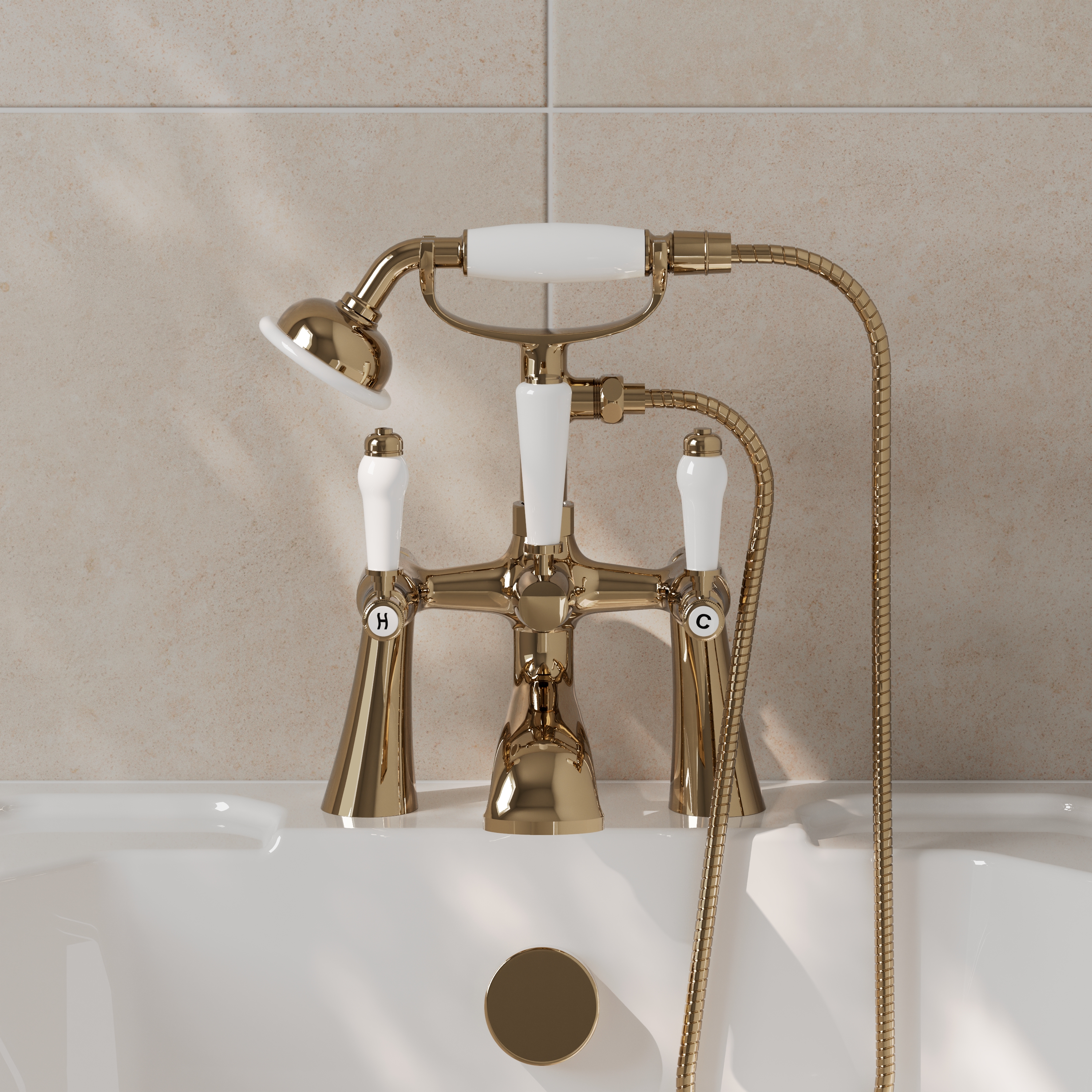 Butler & Rose Eliza Lever Deck Mounted Bath Shower Mixer Tap