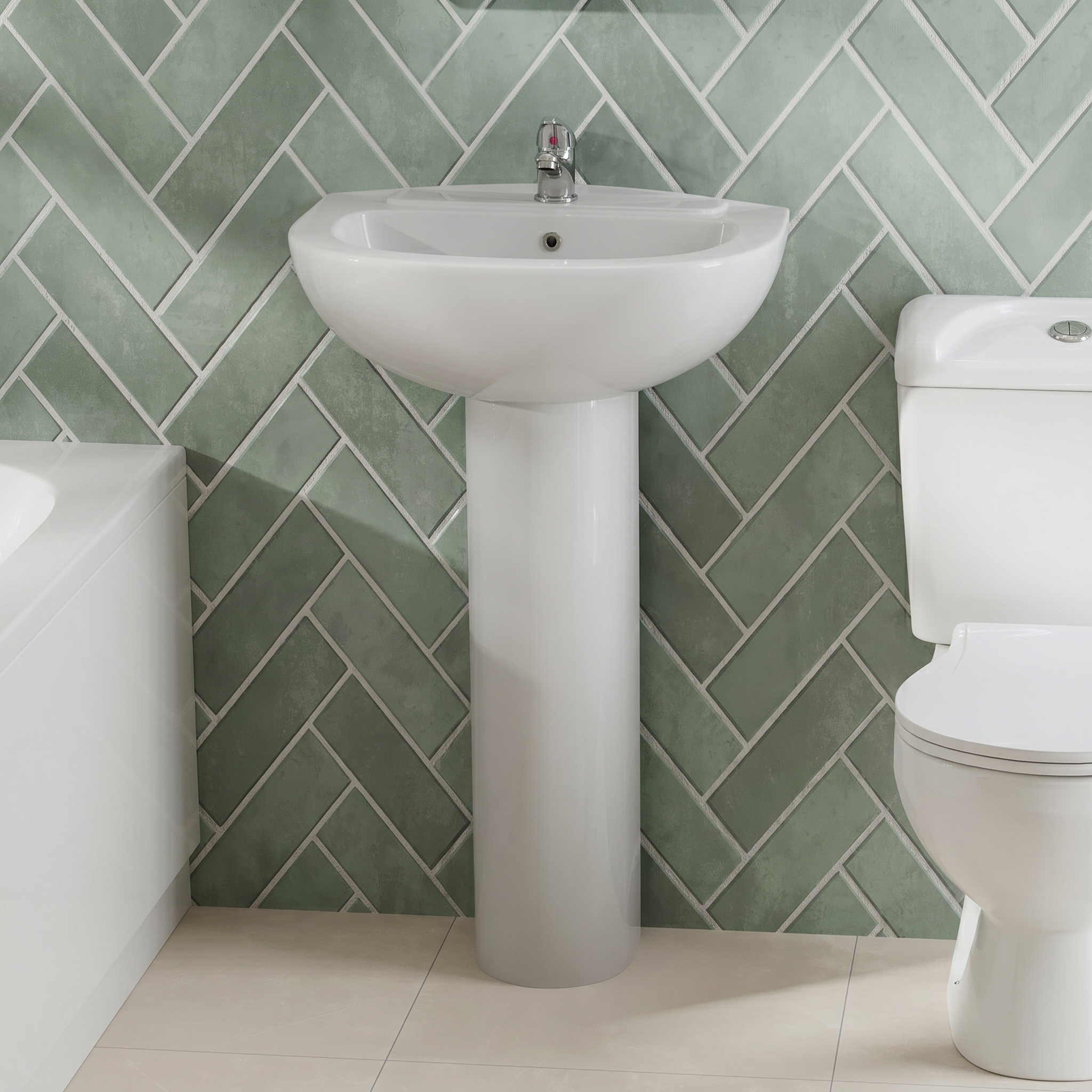 Emma 3 Piece Bathroom Suite with Front Bath Panel