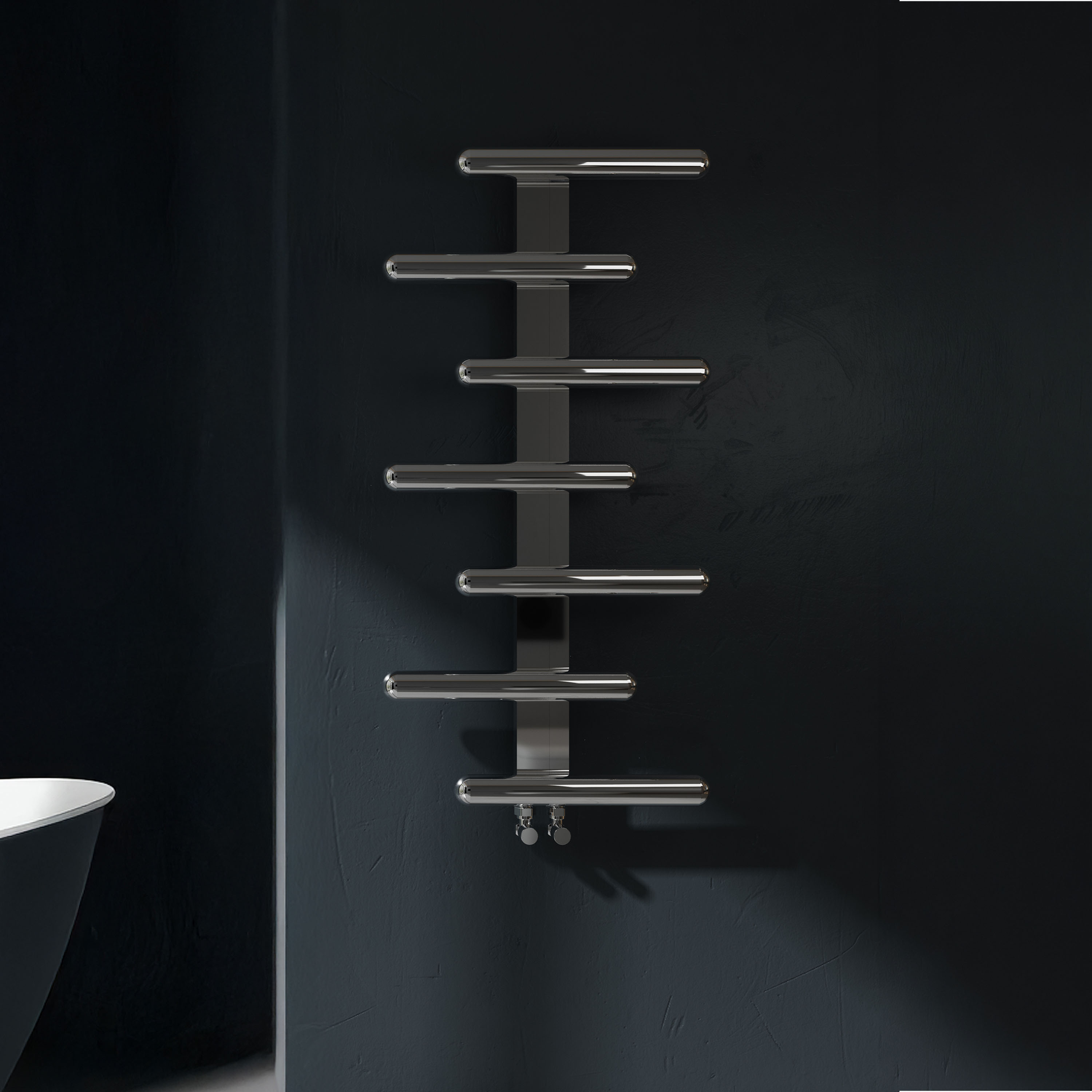 Carisa Vivi Offset Stainless Steel Designer Heated Towel Rail