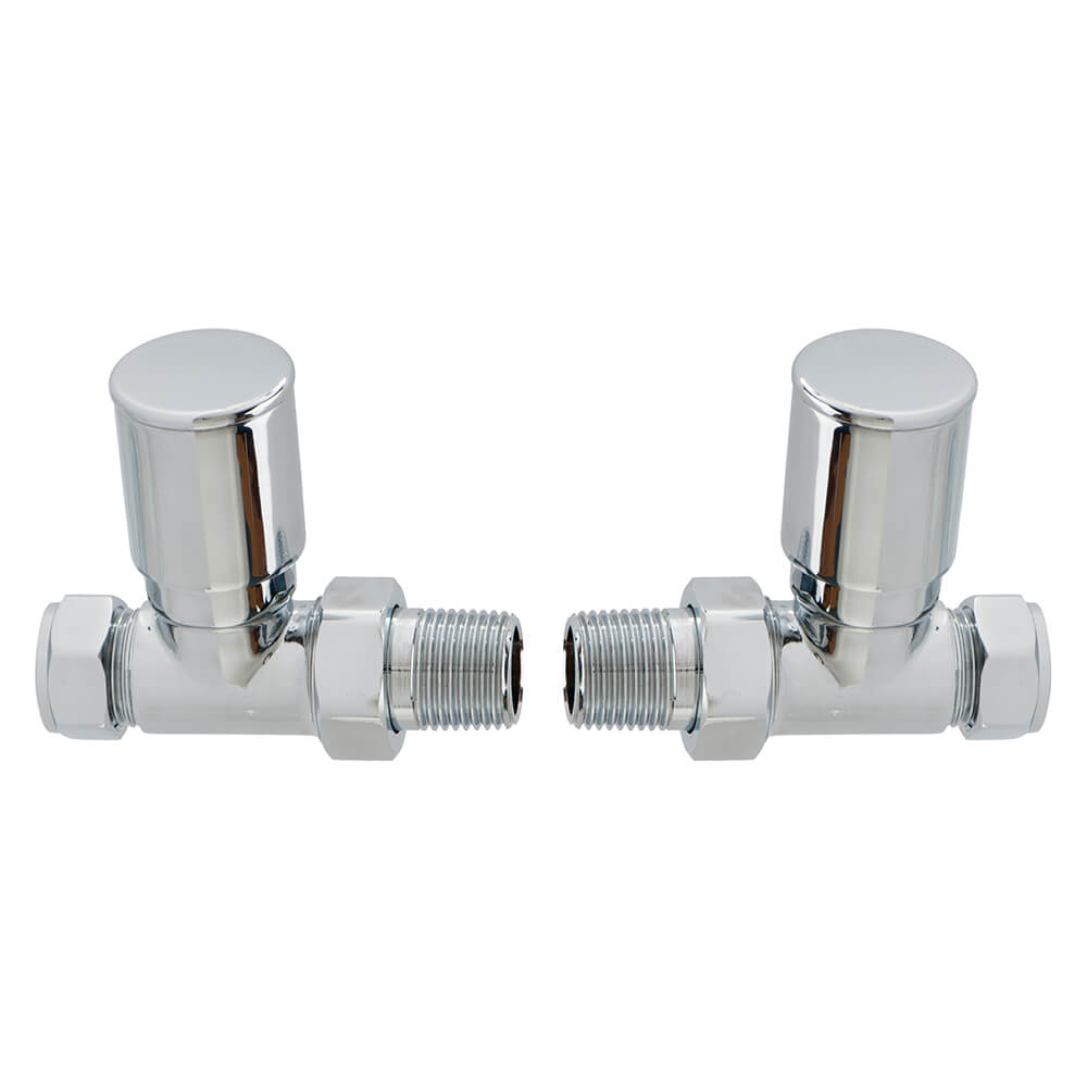 Brenton Chrome Round Straight Radiator Valves