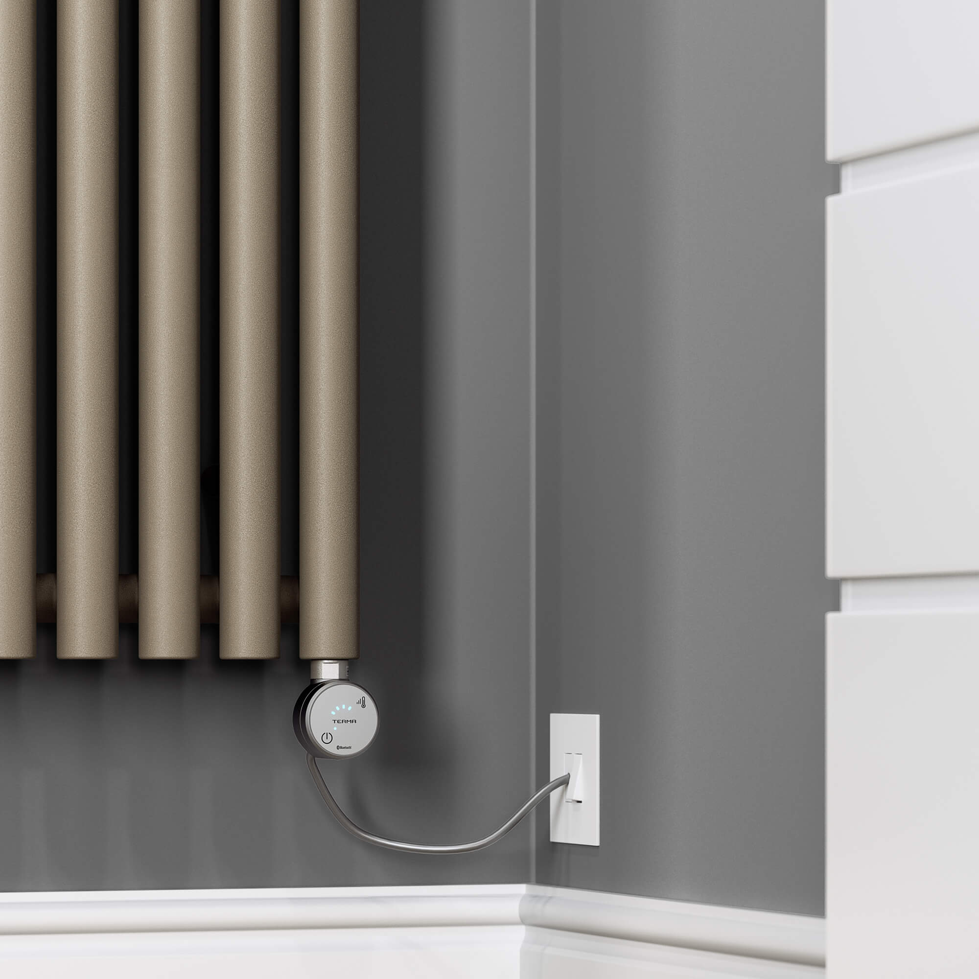 Terma Rolo Room Electric Vertical Radiator with Heating Element