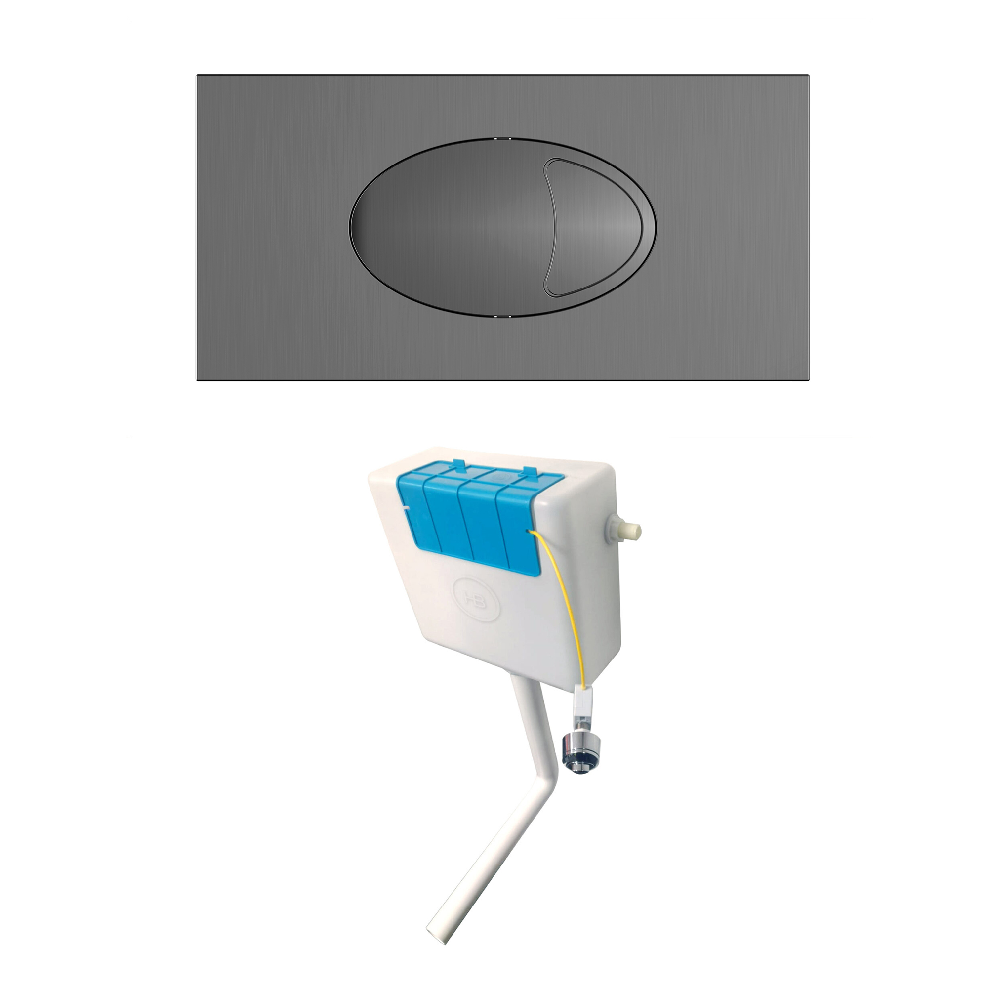 Drench Dual Flush Concealed Cistern with Dual Flush Plate
