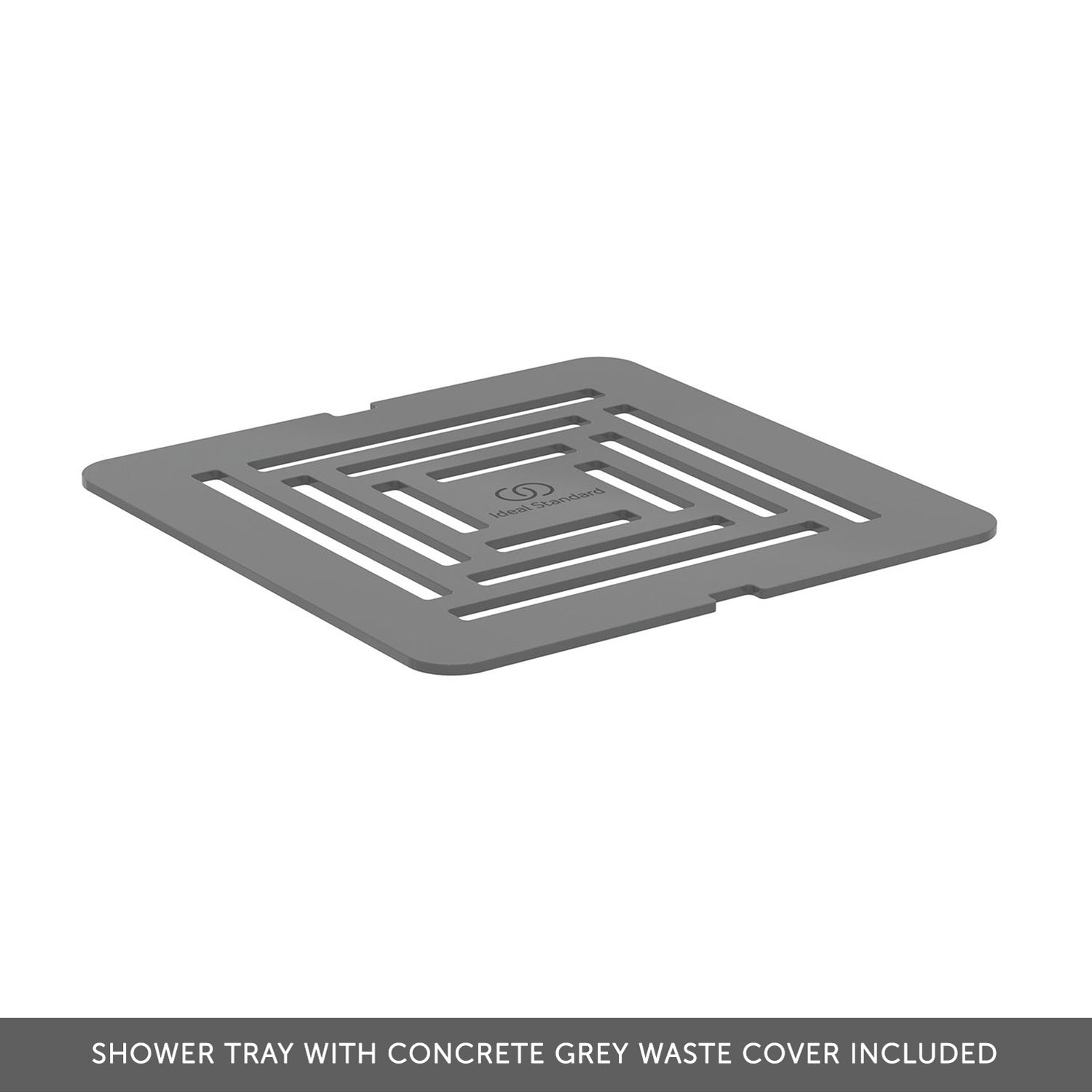 Ideal Standard Ultra Flat S+ Concrete Grey Rectangular Anti-Slip Stone Resin Shower Tray - 7 Sizes