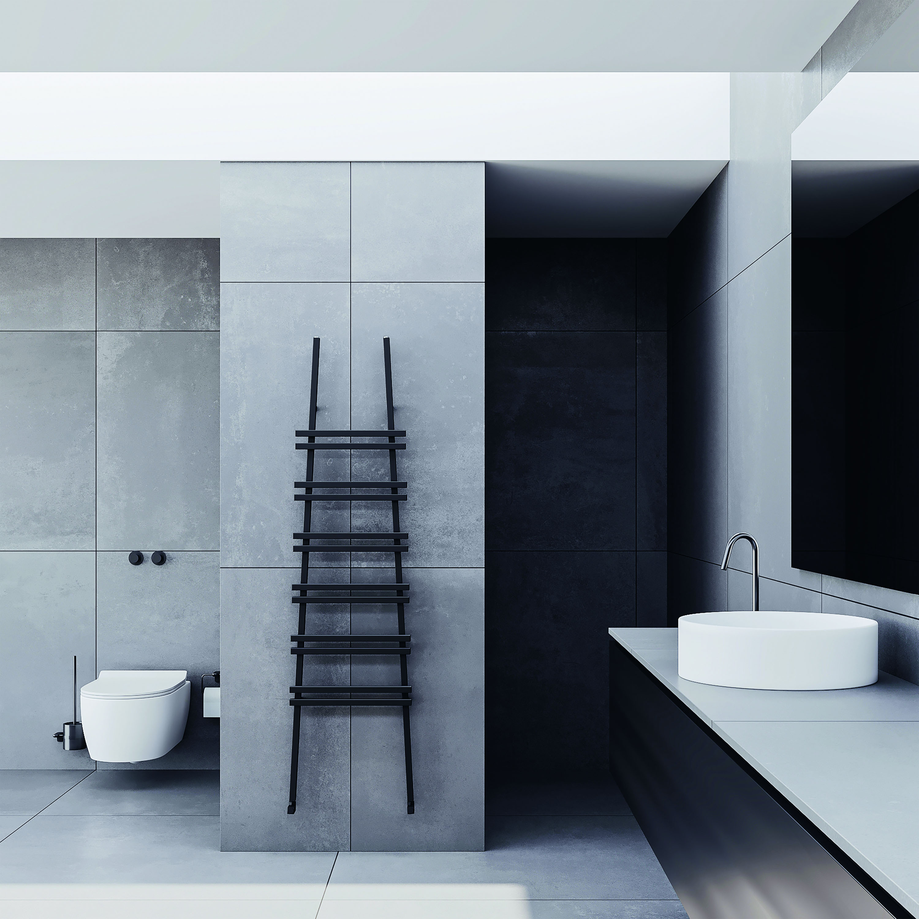 Carisa Jacobs Wall Mounted Ladder Aluminium Heated Towel Rail - 2000 x 535mm