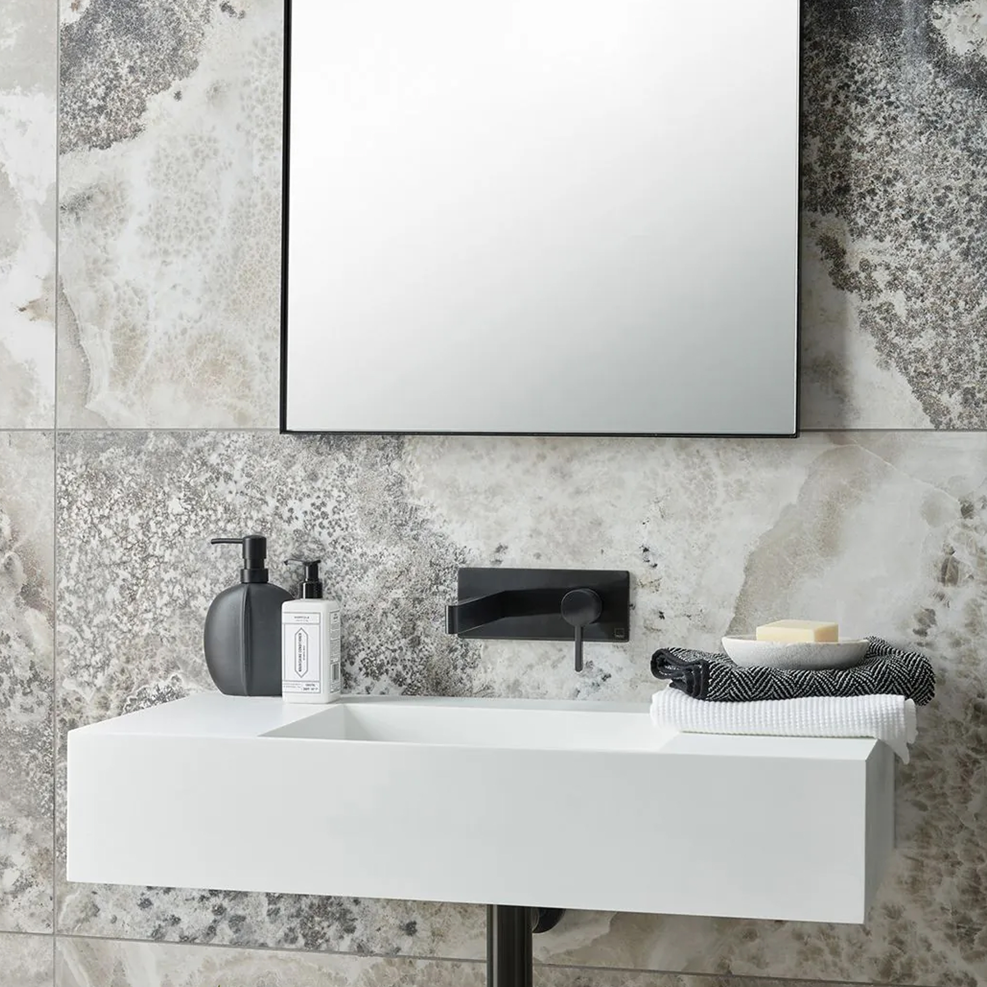 Vado Individual Edit Wall Mounted Single Lever Basin Mixer Tap with Backplate
