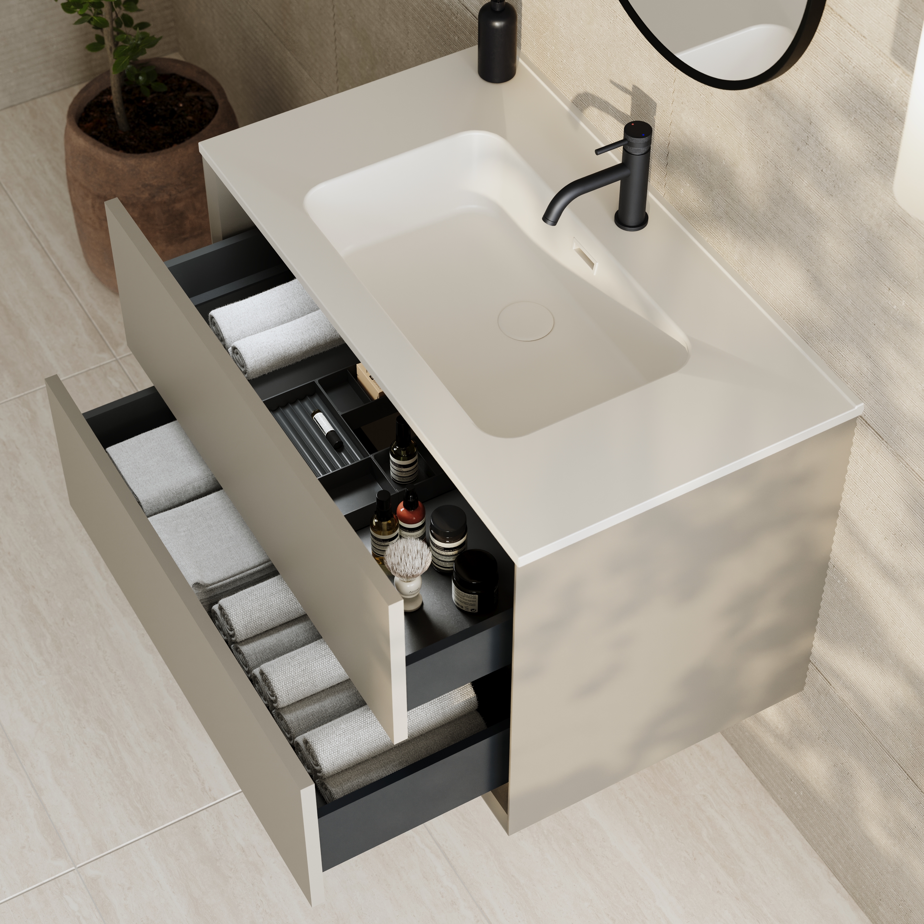 Oslo 800mm Wall Mounted Vanity Unit & Matt White Basin