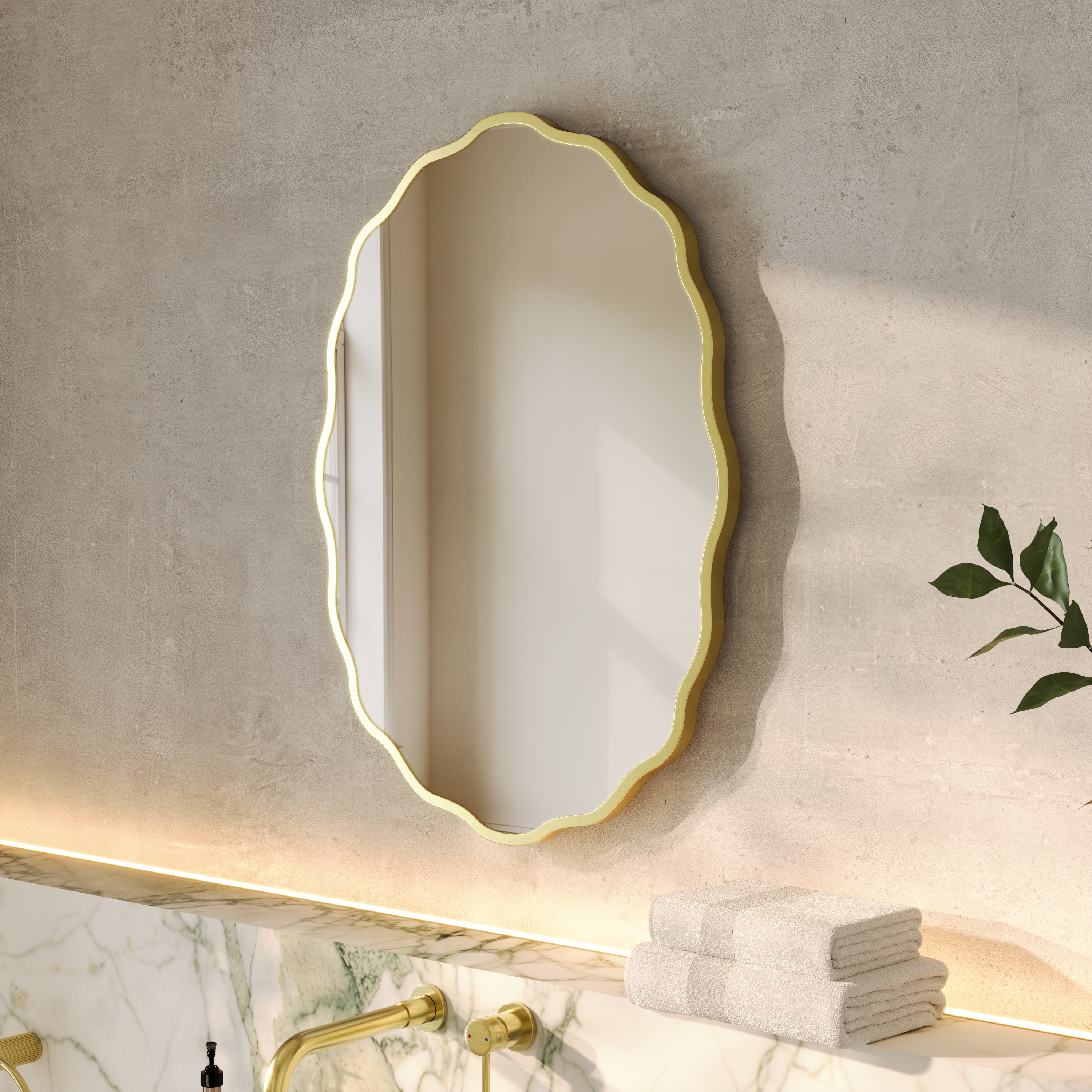 Daisy Wavy Edge Framed Mirror - 550 x 750mm