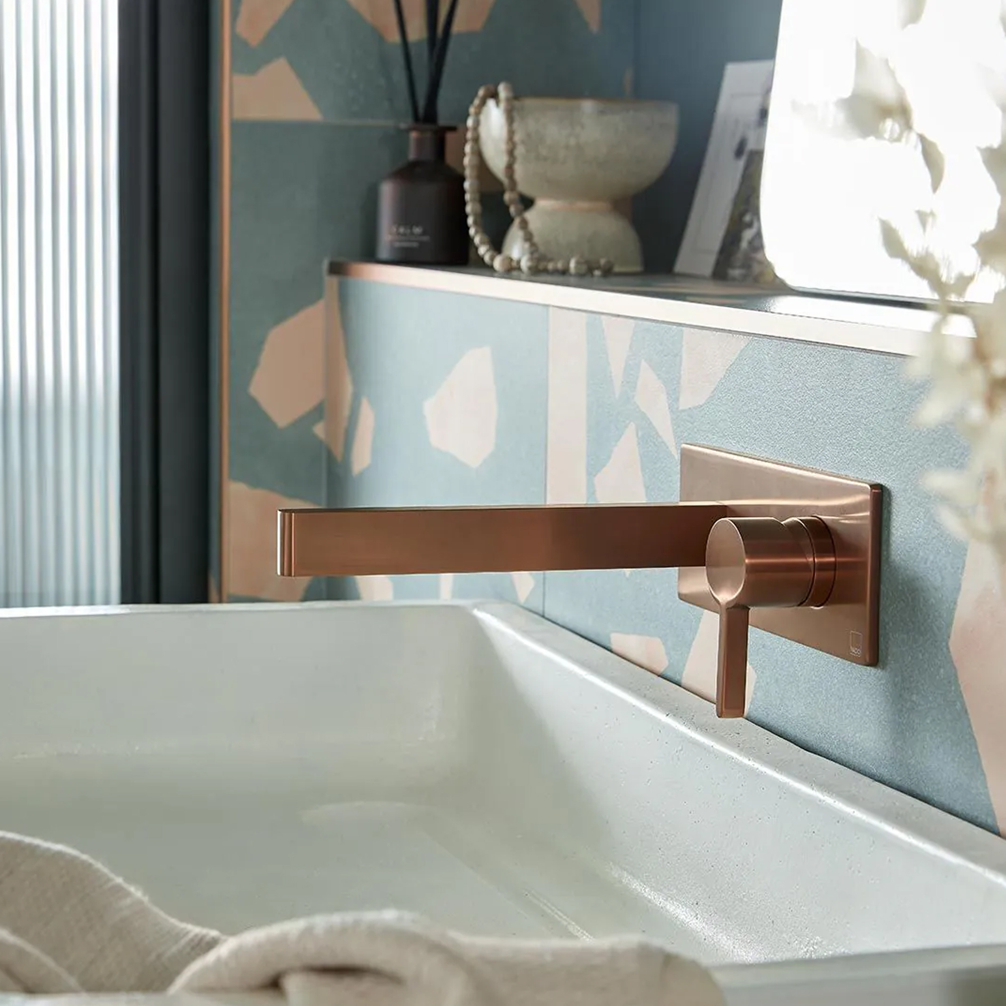 Vado Individual Edit Wall Mounted Single Lever Basin Mixer Tap with Backplate