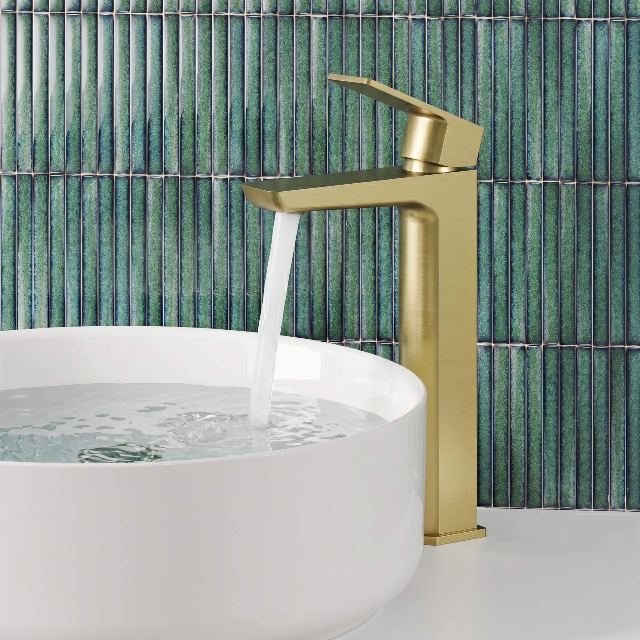 Harbour Status Tall Basin Mixer Tap - Brushed Brass