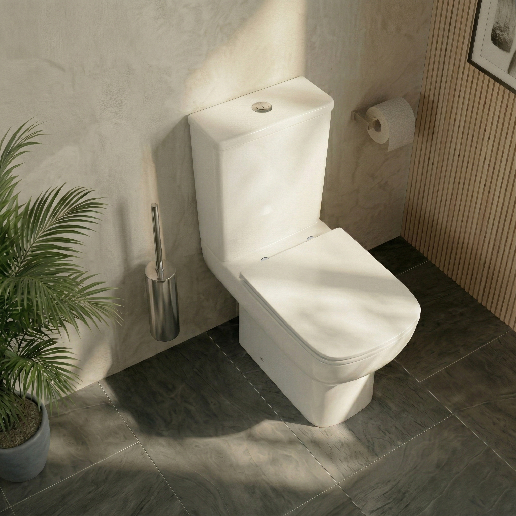 Harbour Icon Rimless Close Coupled Toilet & Soft Close Seat