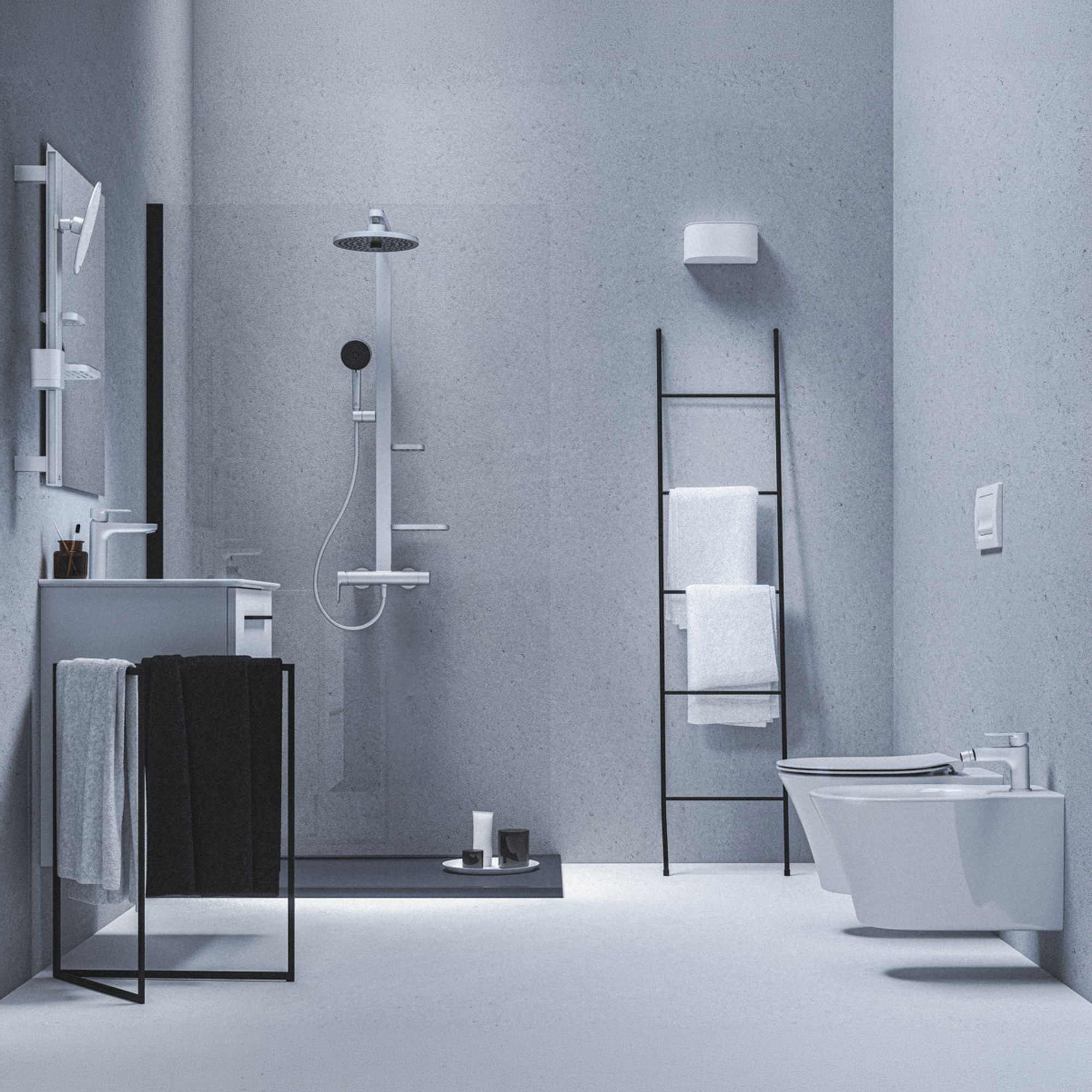 Ideal Standard Alu+ 200mm Magnifying Mirror & Beauty Bar