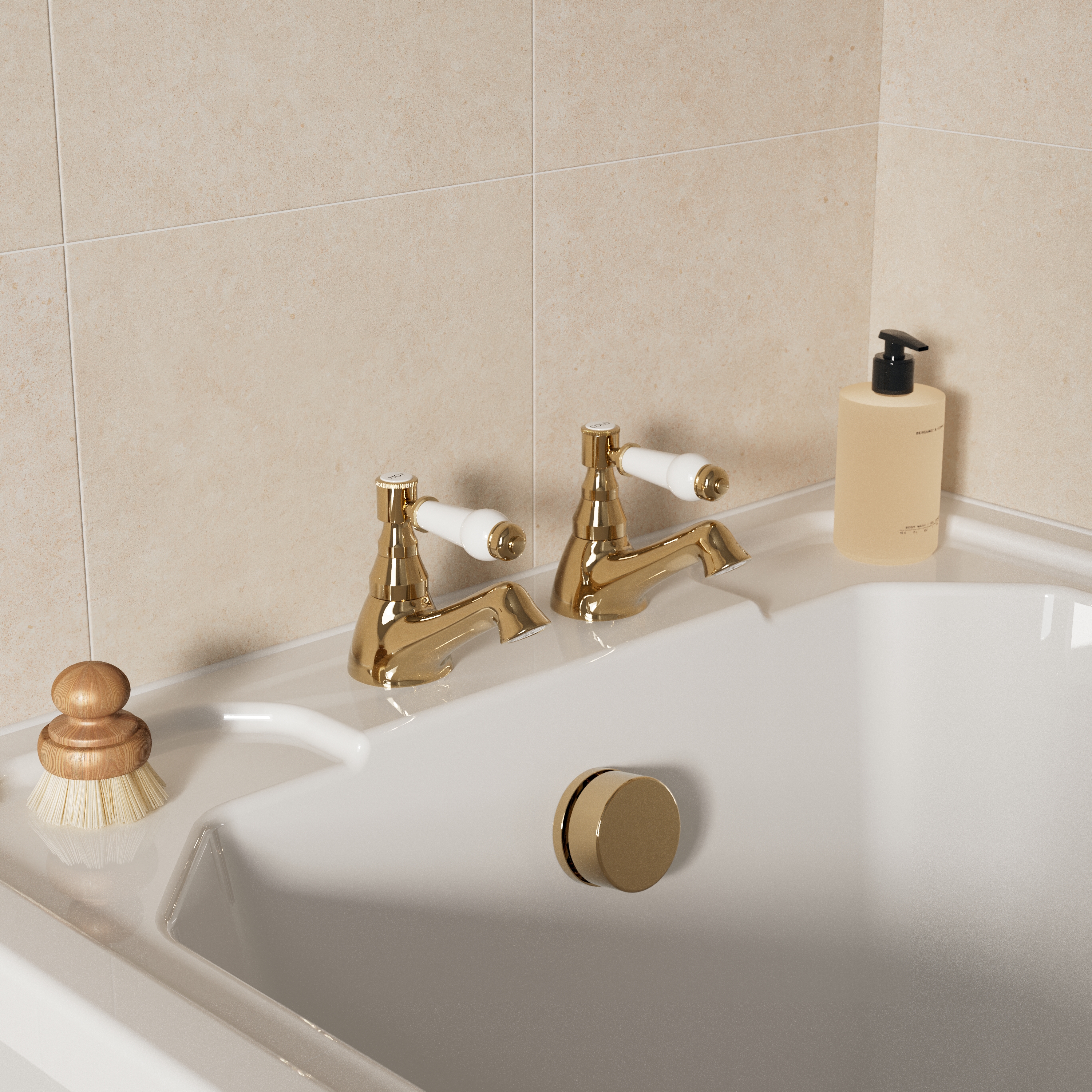 Butler & Rose Eliza Lever Bath Pillar Taps