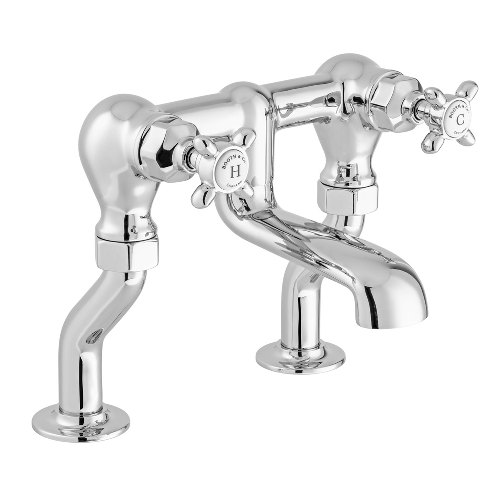 Booth & Co Axbridge Traditional Crosshead Deck Mounted Bath Filler Tap