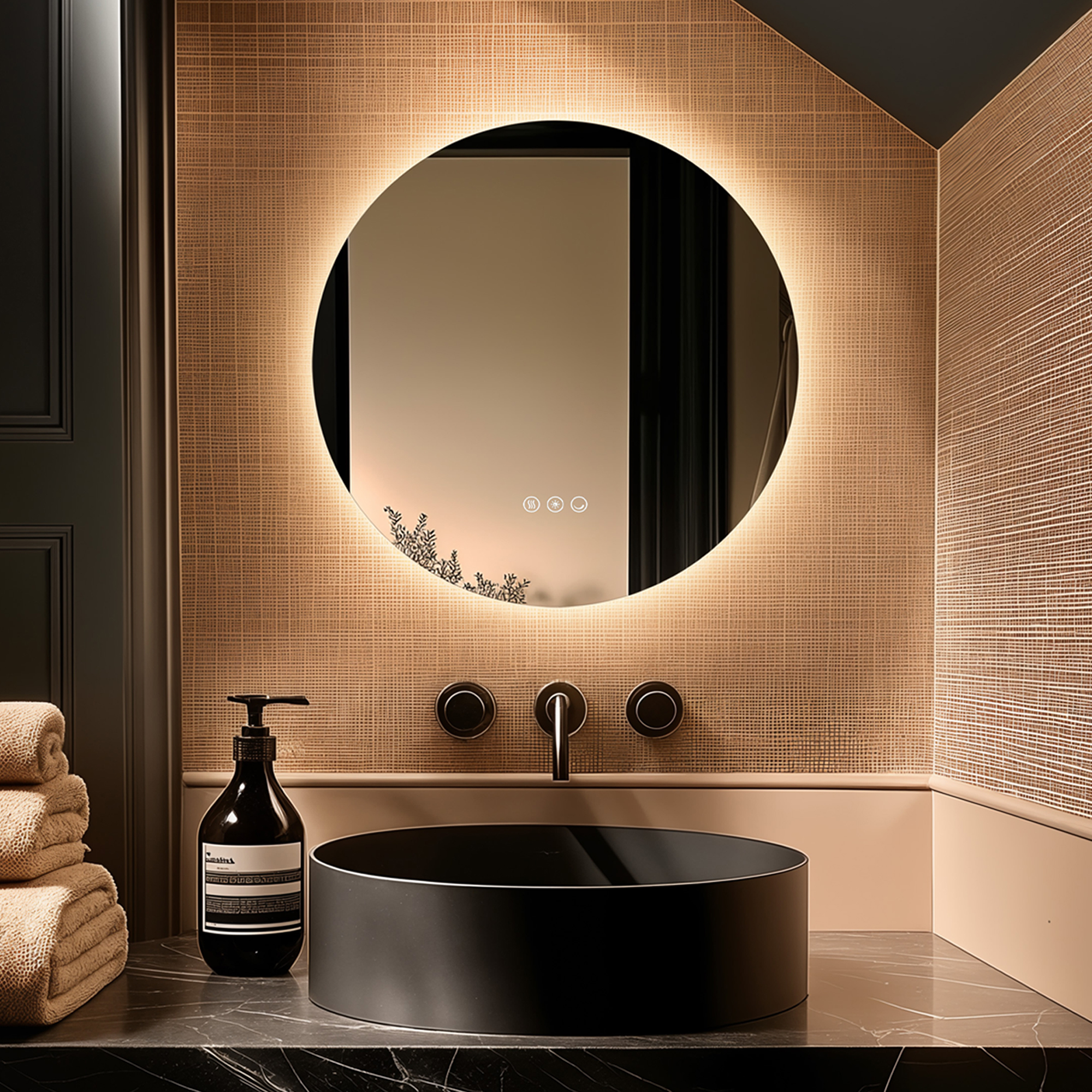 Origins Living Claris Round LED Illuminated Mirror with Demister Pad & Colour Change Lights