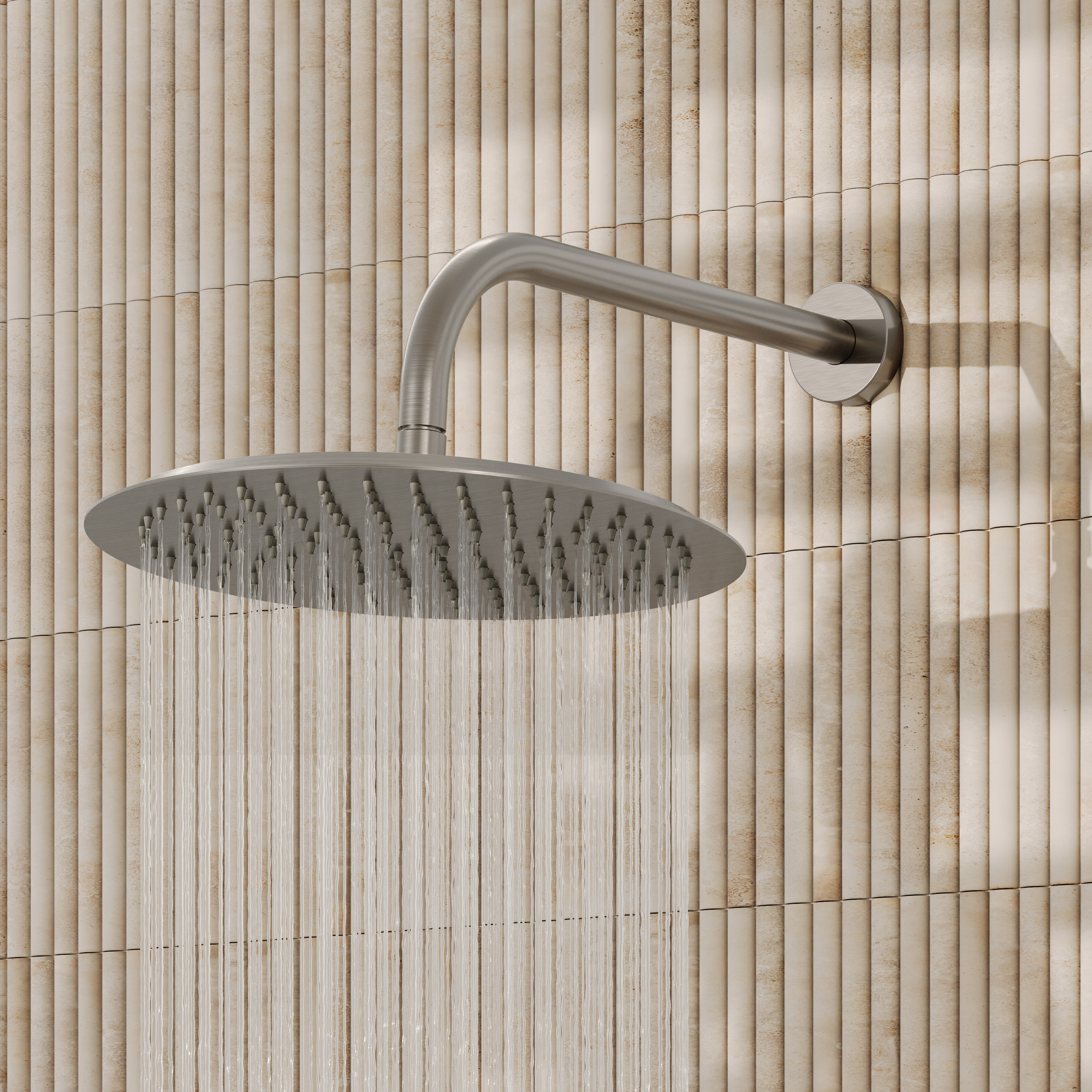 Core 300mm Slimline Round Shower Head with Wall Mounted Shower Arm