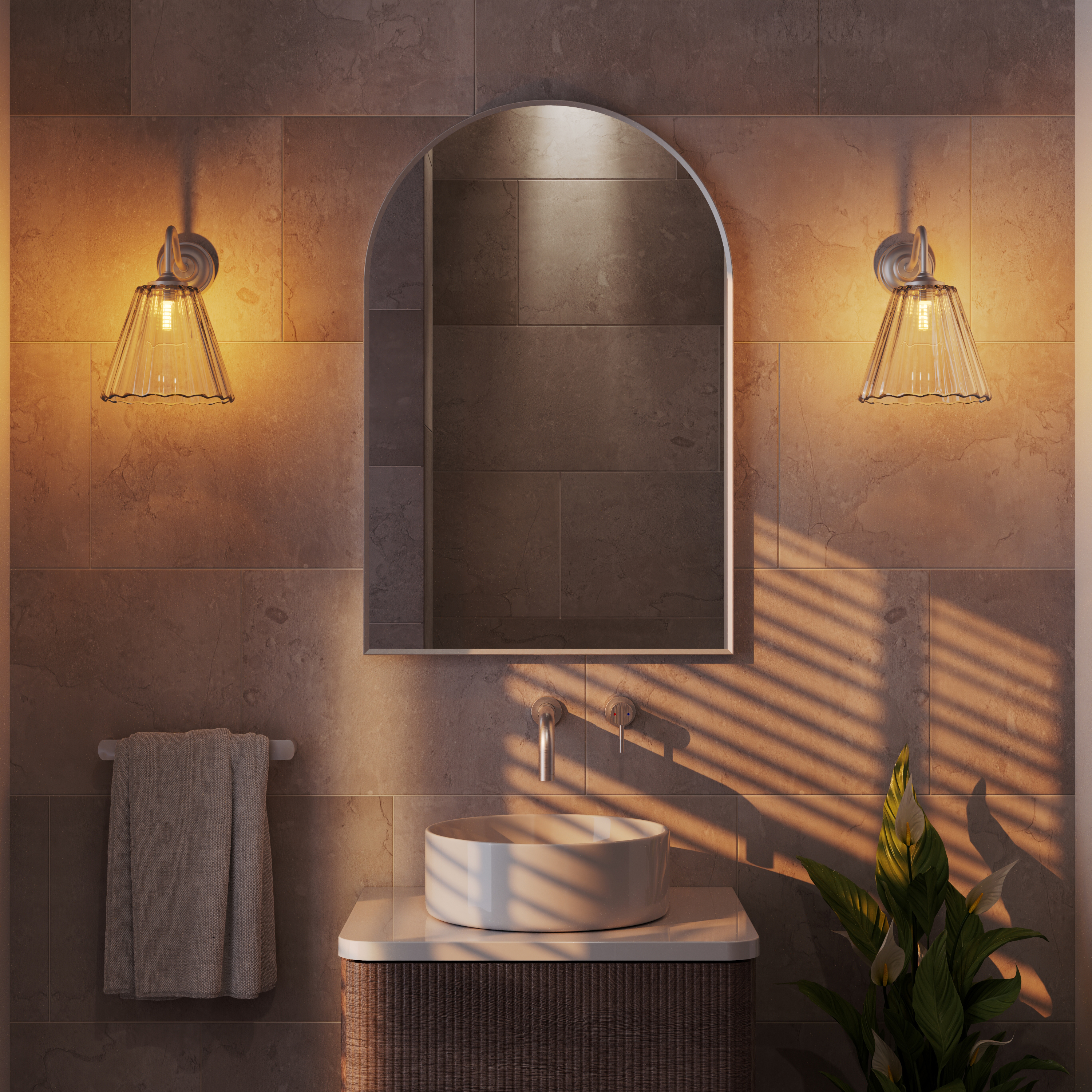 Butler & Rose Fluted Glass Shade Wall Light
