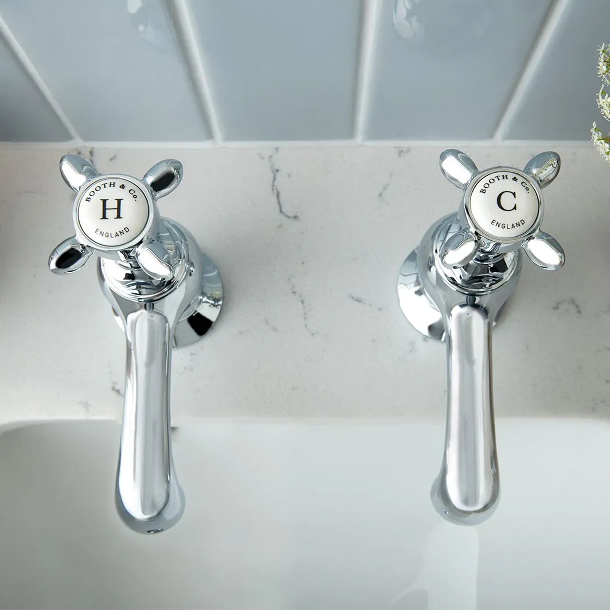 Booth & Co Axbridge Traditional Crosshead Basin Pillar Taps