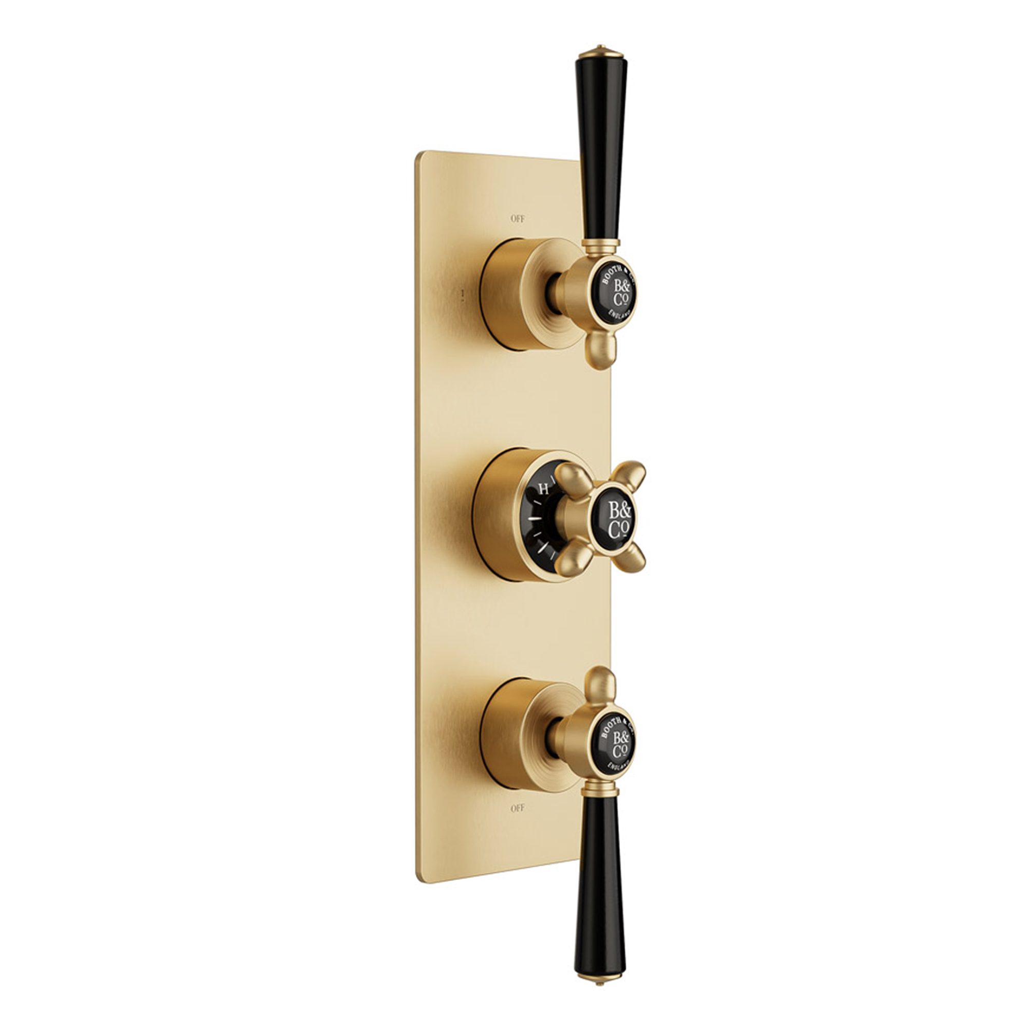 Booth & Co Axbridge Traditional 3 Outlet 3 Handle Concealed Thermostatic Shower Valve
