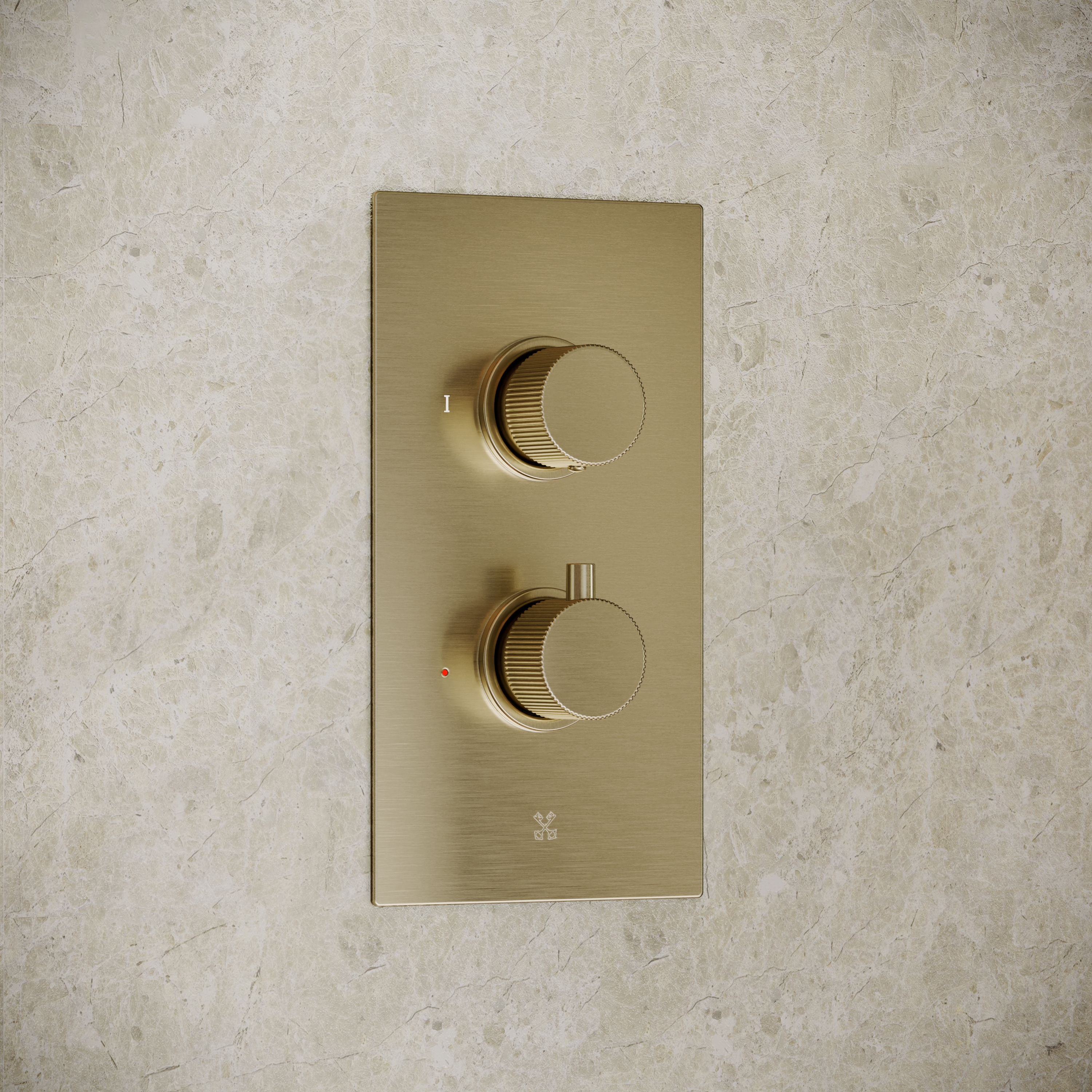 Core Portrait 1 Outlet Concealed Shower Valve & Wall Mounted Fluted Spotlight Shower Head