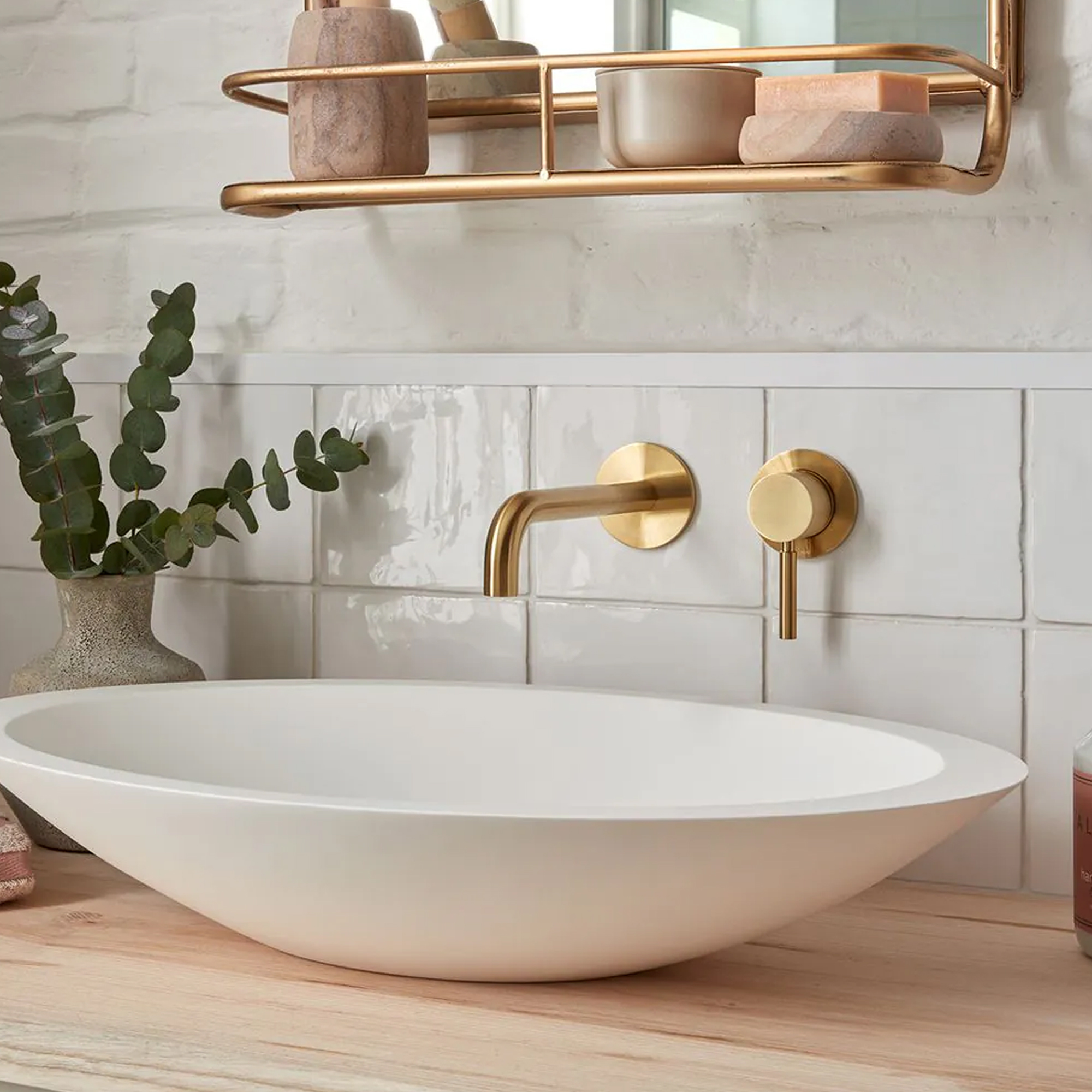 Vado Individual Origins Slimline 2 Hole Wall Mounted Basin Mixer Tap with Knurled Handle